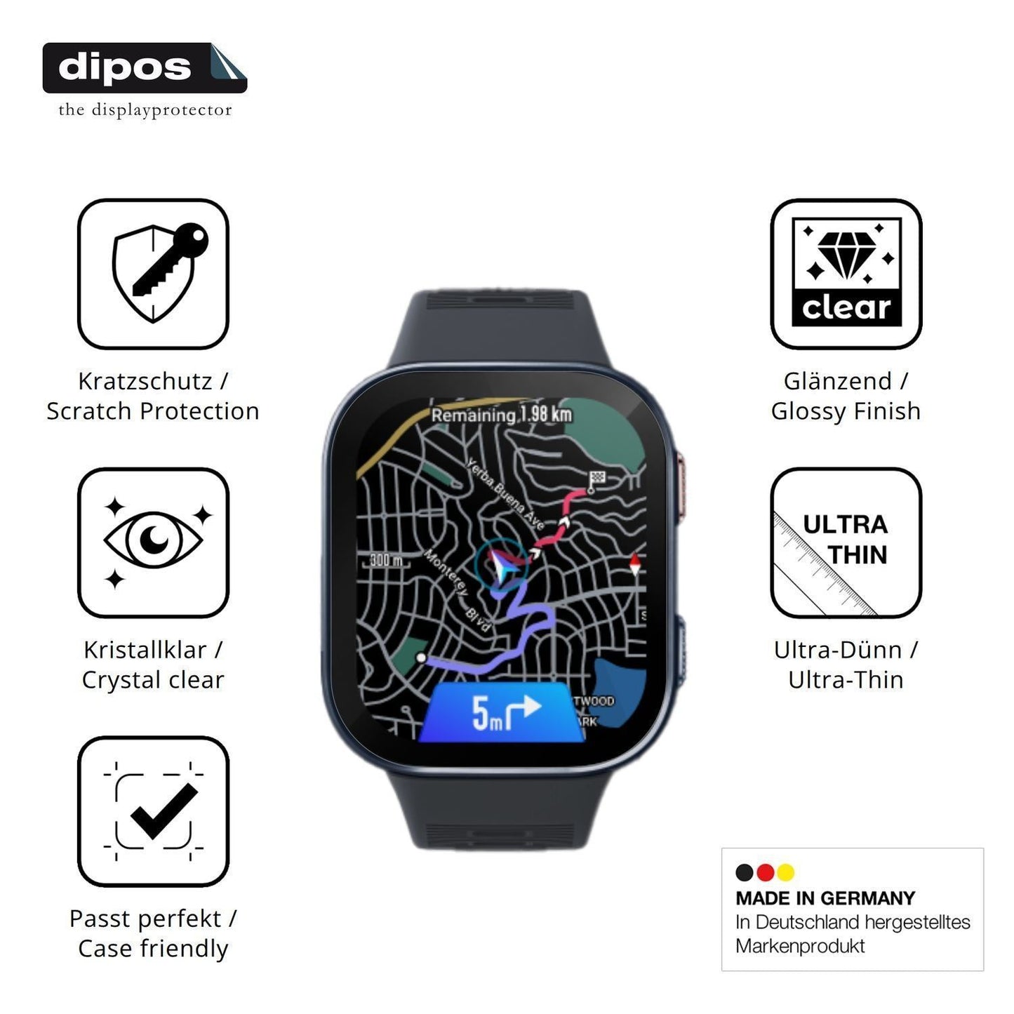 6x Schutzfolie klar für Amazfit Bip Max 50mm Displ (7)