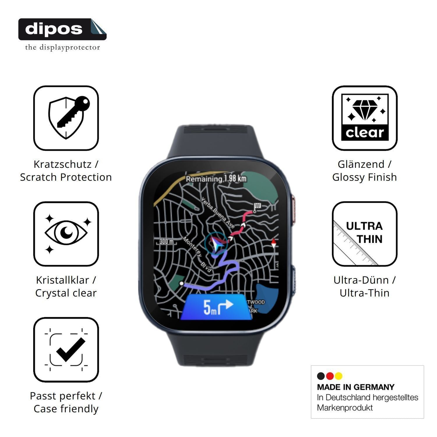 6x Schutzfolie klar für Amazfit Bip Max 50mm Displ (7)
