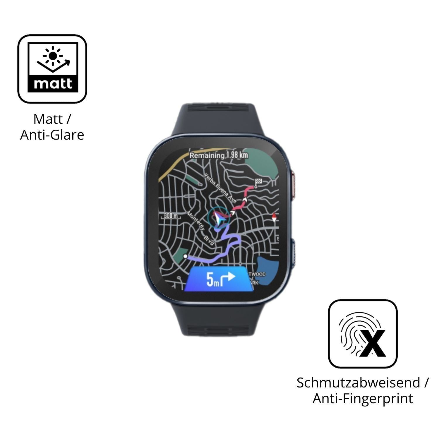 6x Schutzfolie matt für Amazfit Bip Max 50mm Displ (5)