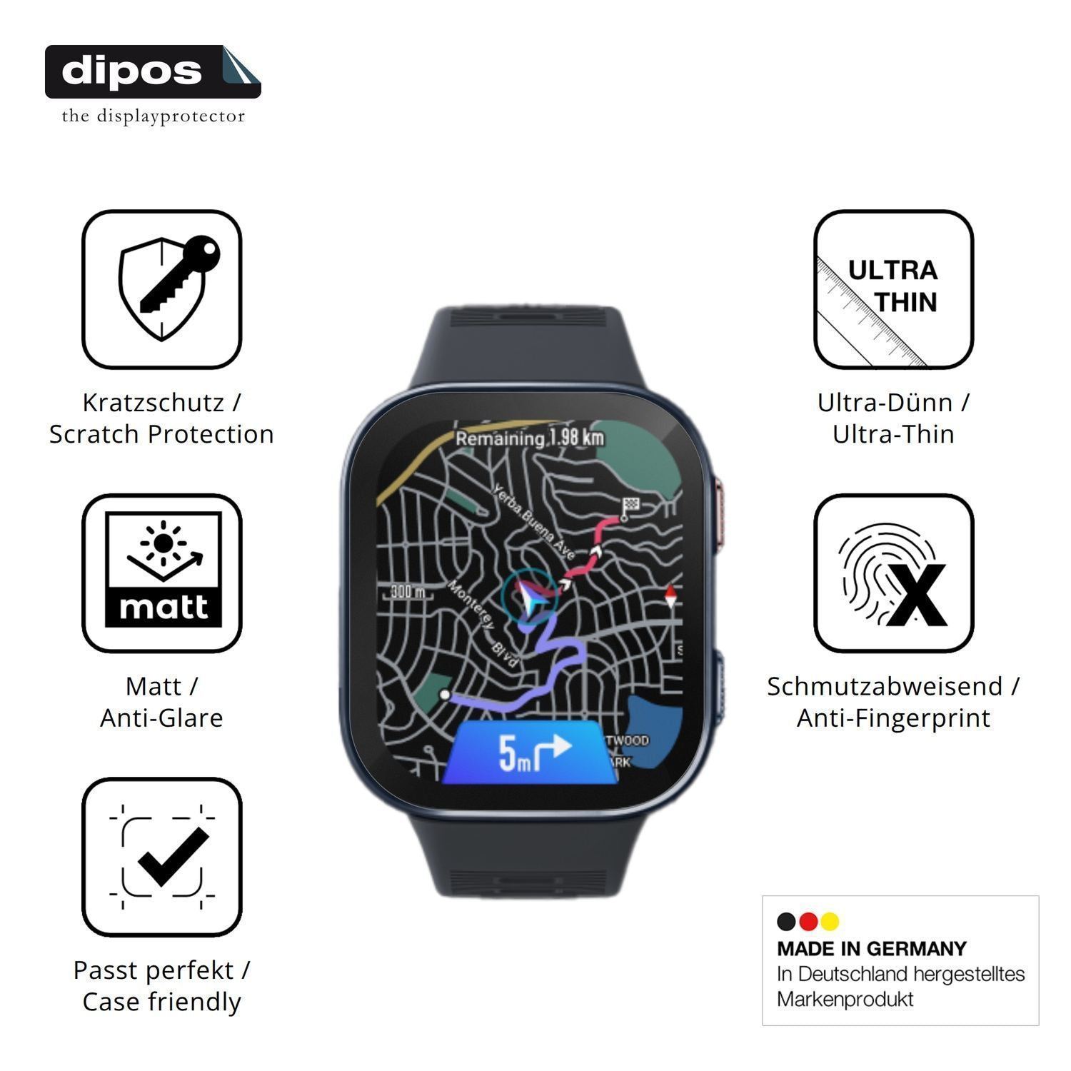 6x Schutzfolie matt für Amazfit Bip Max 50mm Displ (7)
