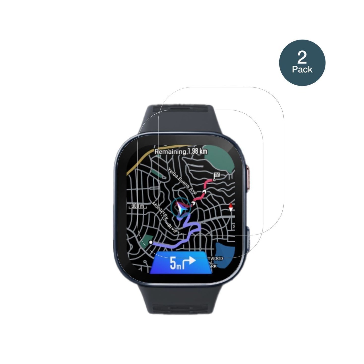 2x 9H Schutzfolie für Amazfit Bip Max 50mm Panzerf (2)