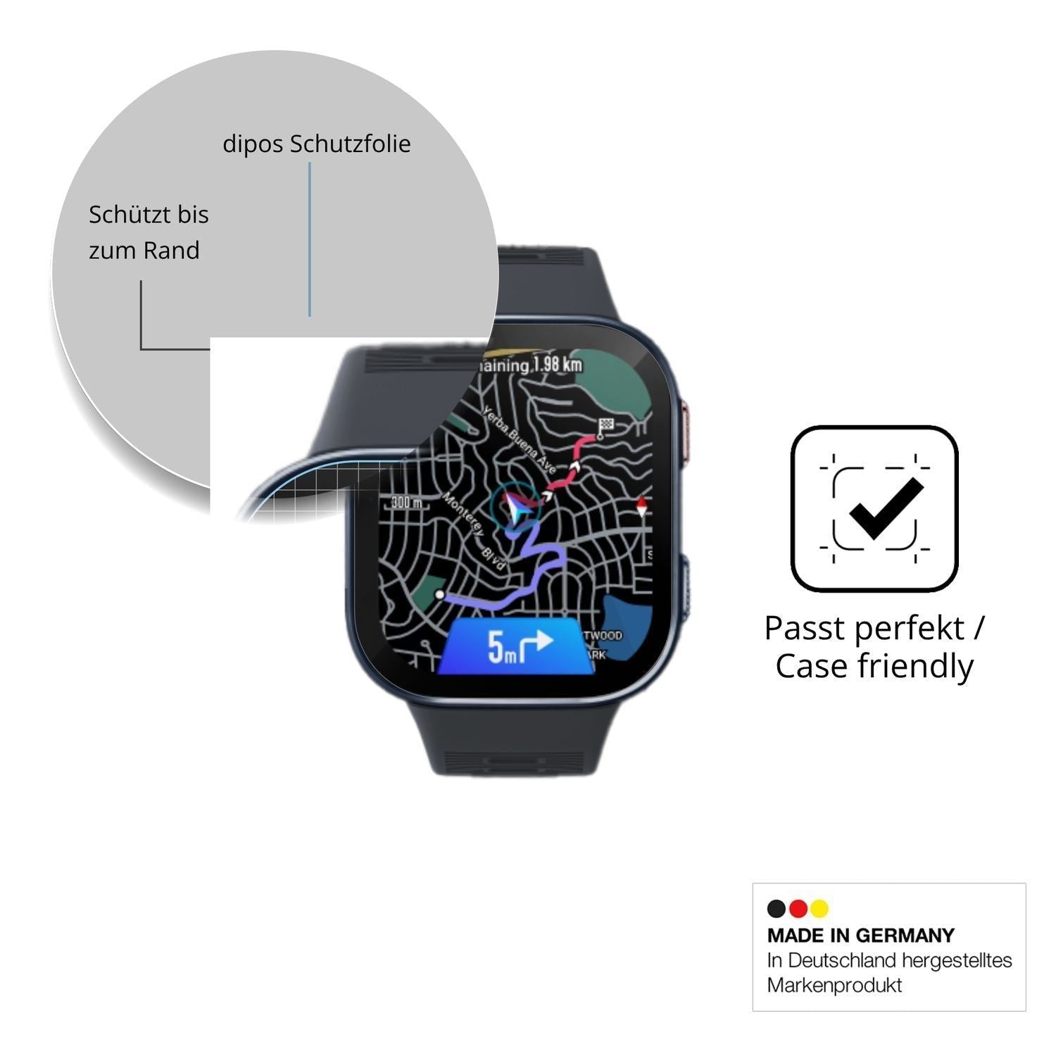2x 9H Schutzfolie für Amazfit Bip Max 50mm Panzerf (6)