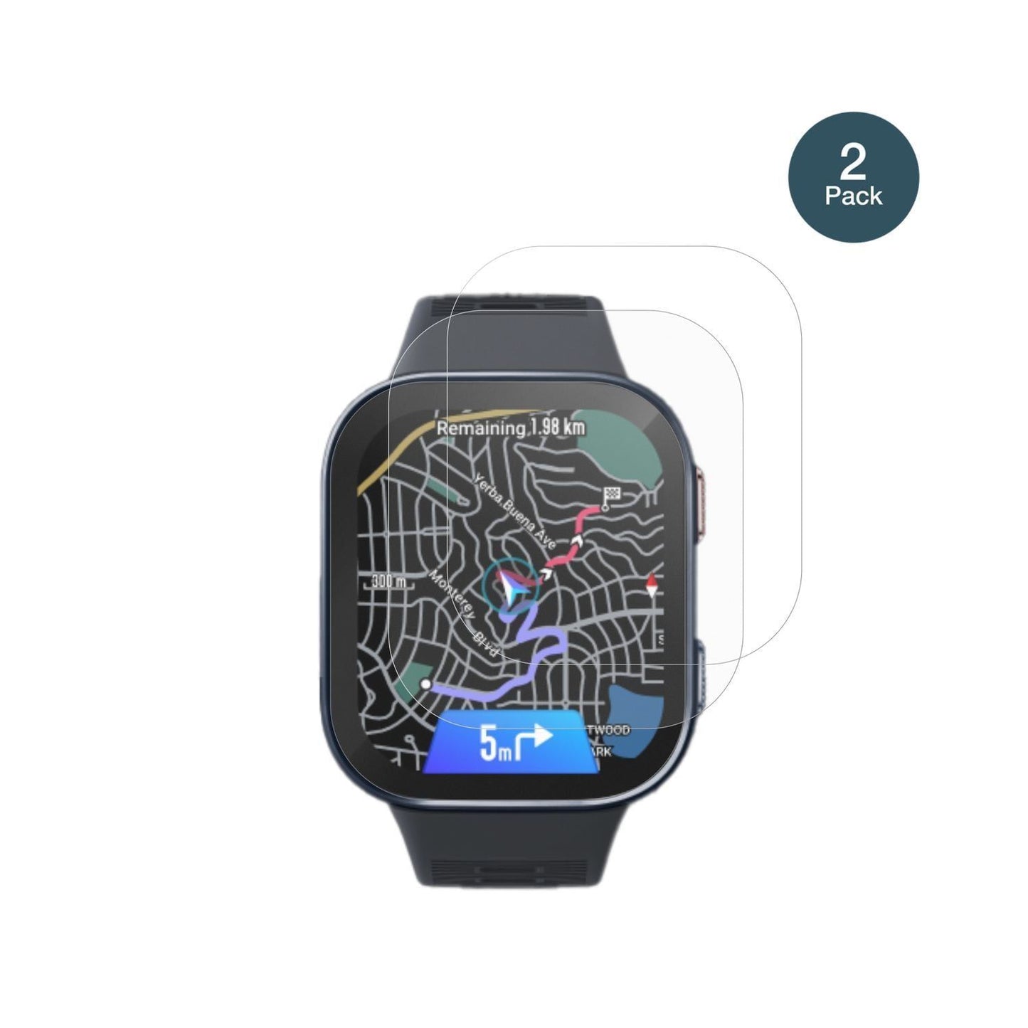 2x 9H Schutzfolie matt für Amazfit Bip Max 50mm Pa (2)