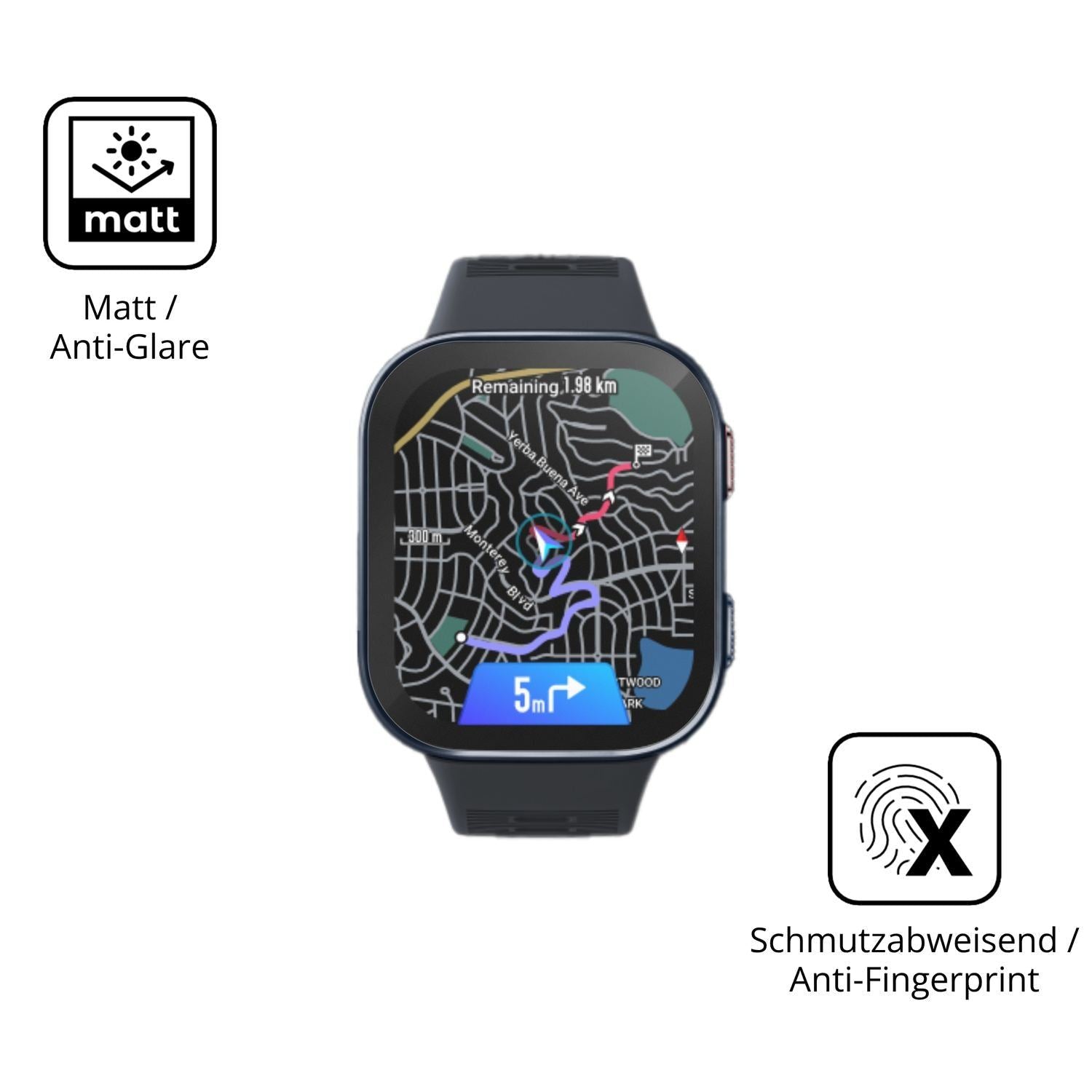 2x 9H Schutzfolie matt für Amazfit Bip Max 50mm Pa (5)