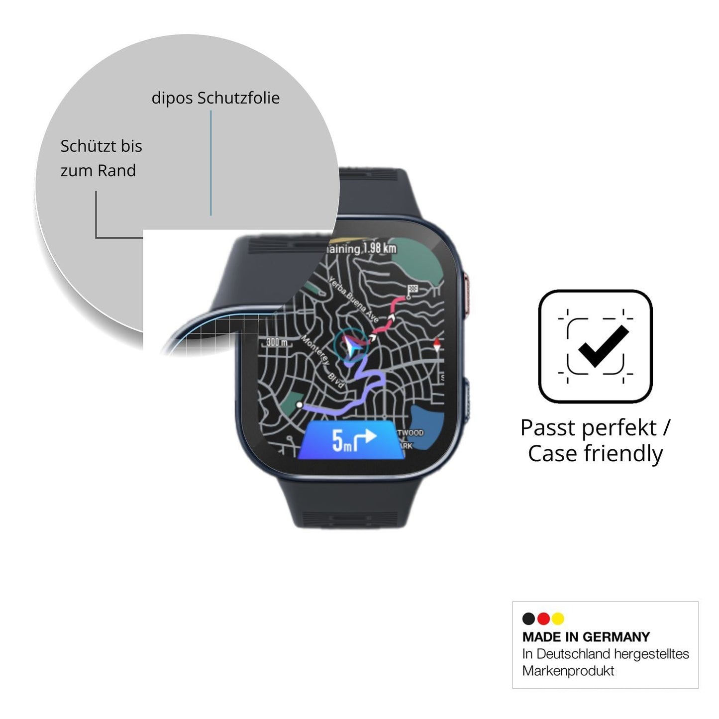 2x 9H Schutzfolie matt für Amazfit Bip Max 50mm Pa (6)