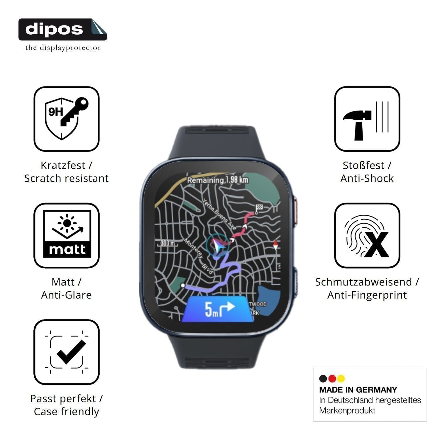 2x 9H Schutzfolie matt für Amazfit Bip Max 50mm Pa (7)