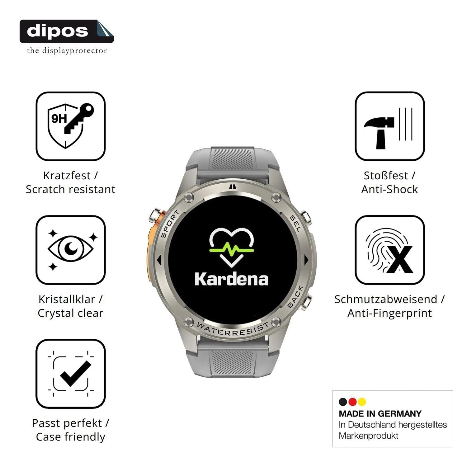2x 9H Schutzfolie für Kardena Care GPS Panzerfolie (7)