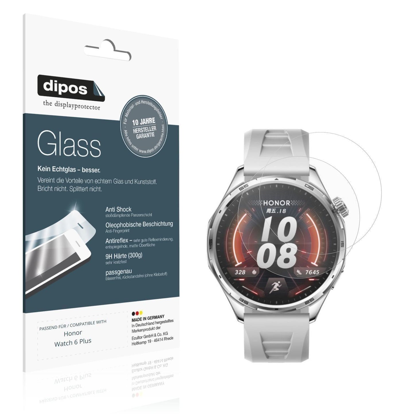 2x 9H Schutzfolie matt für Honor Watch 6 Plus Panz (1)