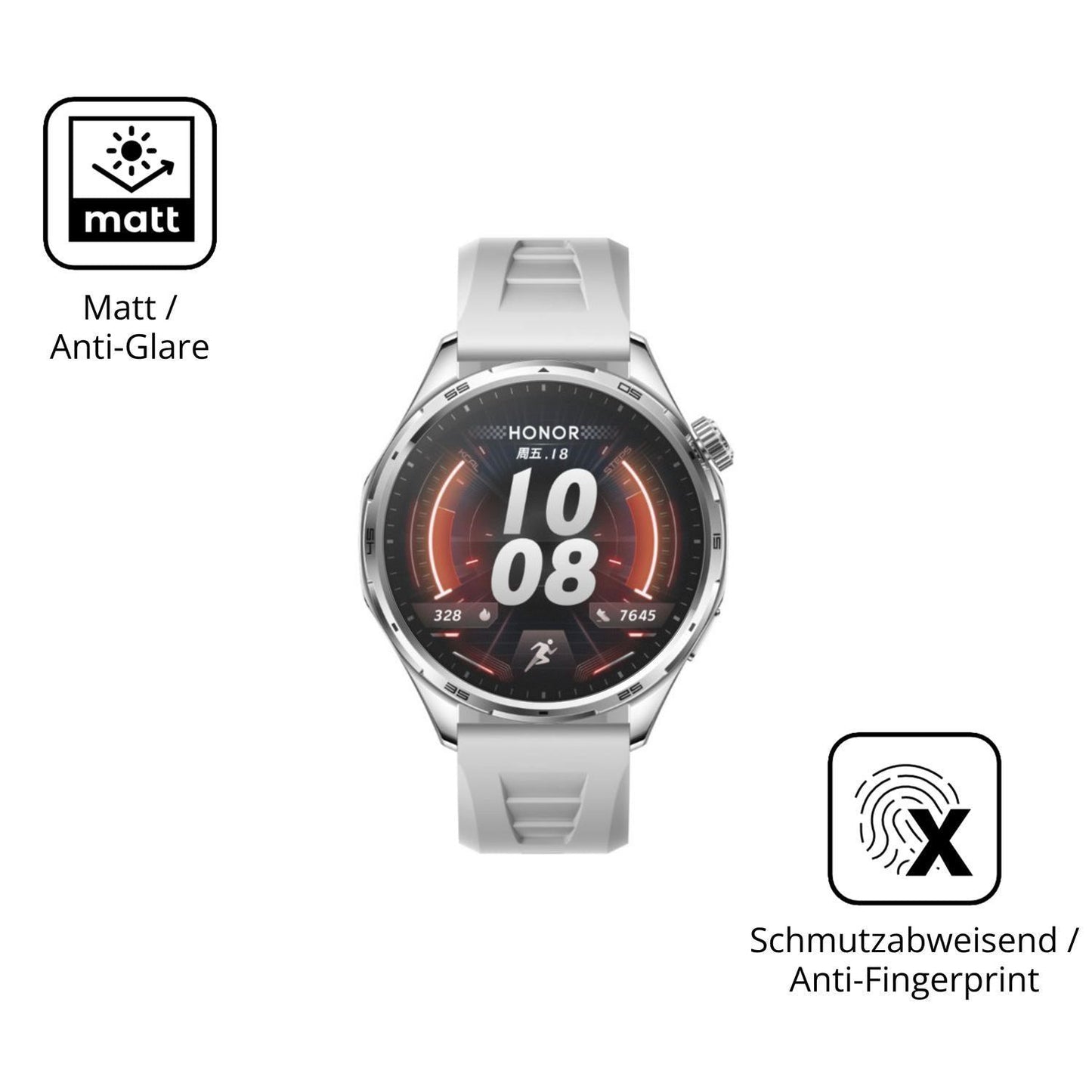 2x 9H Schutzfolie matt für Honor Watch 6 Plus Panz (5)