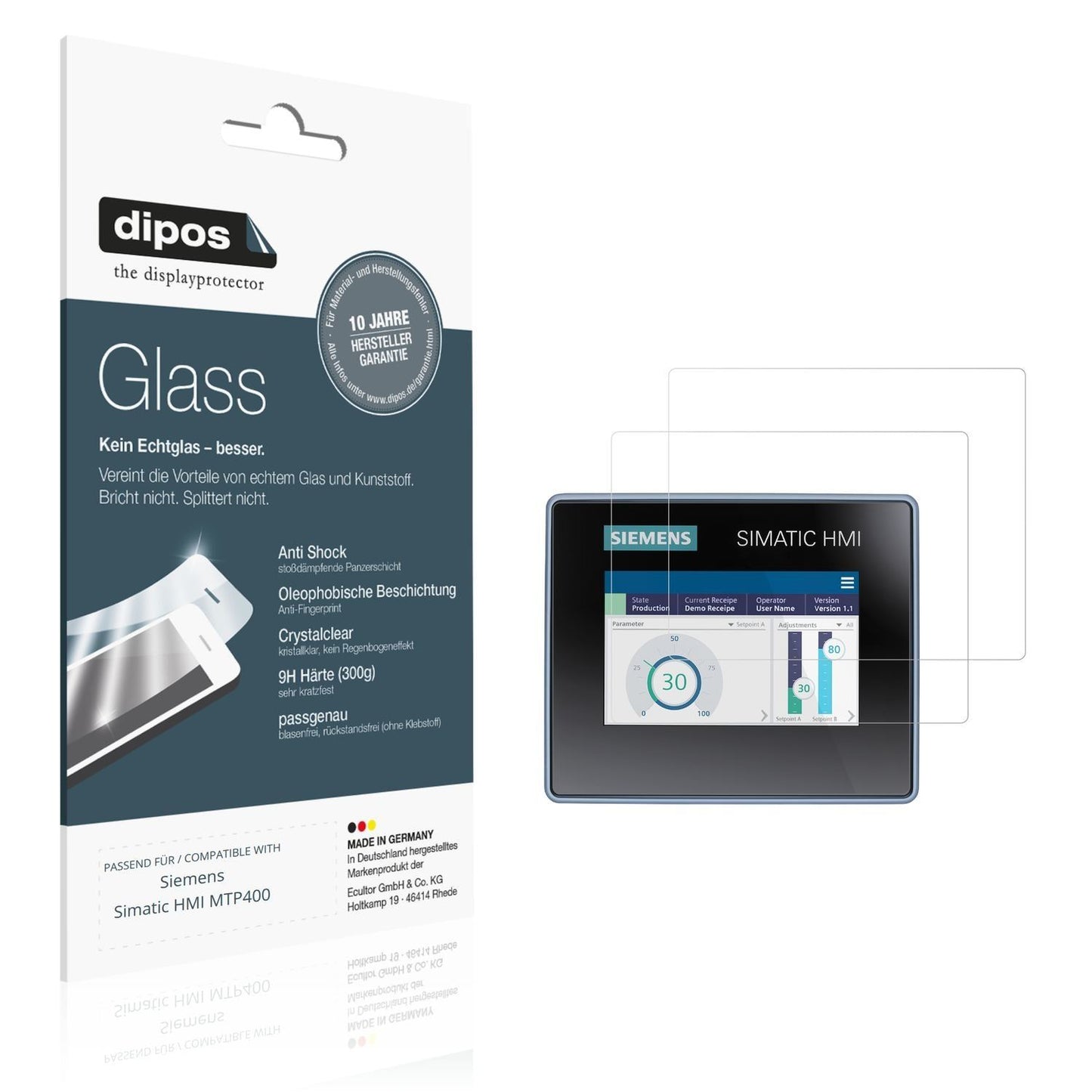 2x 9H Schutzfolie für Siemens Simatic HMI MTP400 P (1)