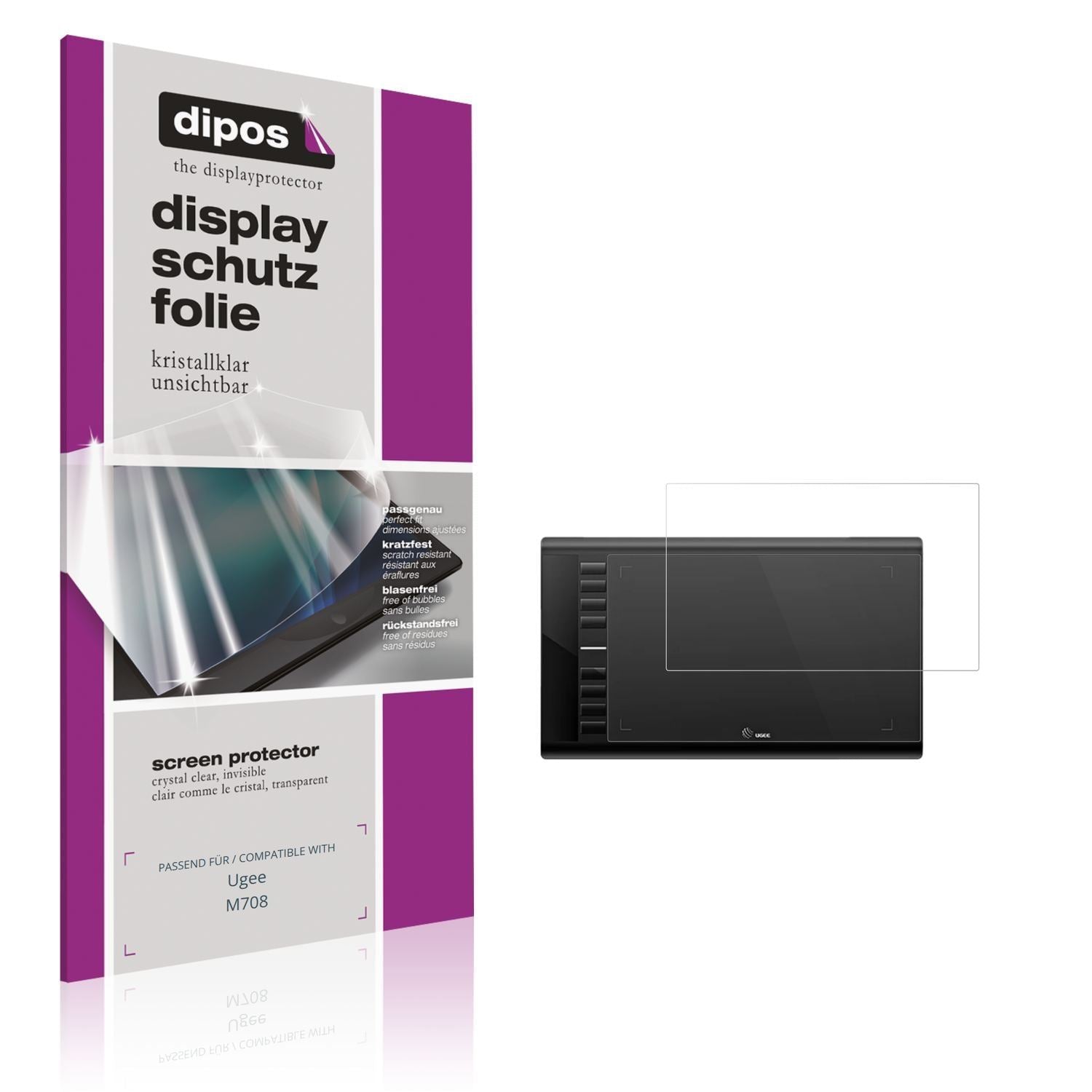 2x Schutzfolie klar für Ugee M708 Display-Schutzfo (1)