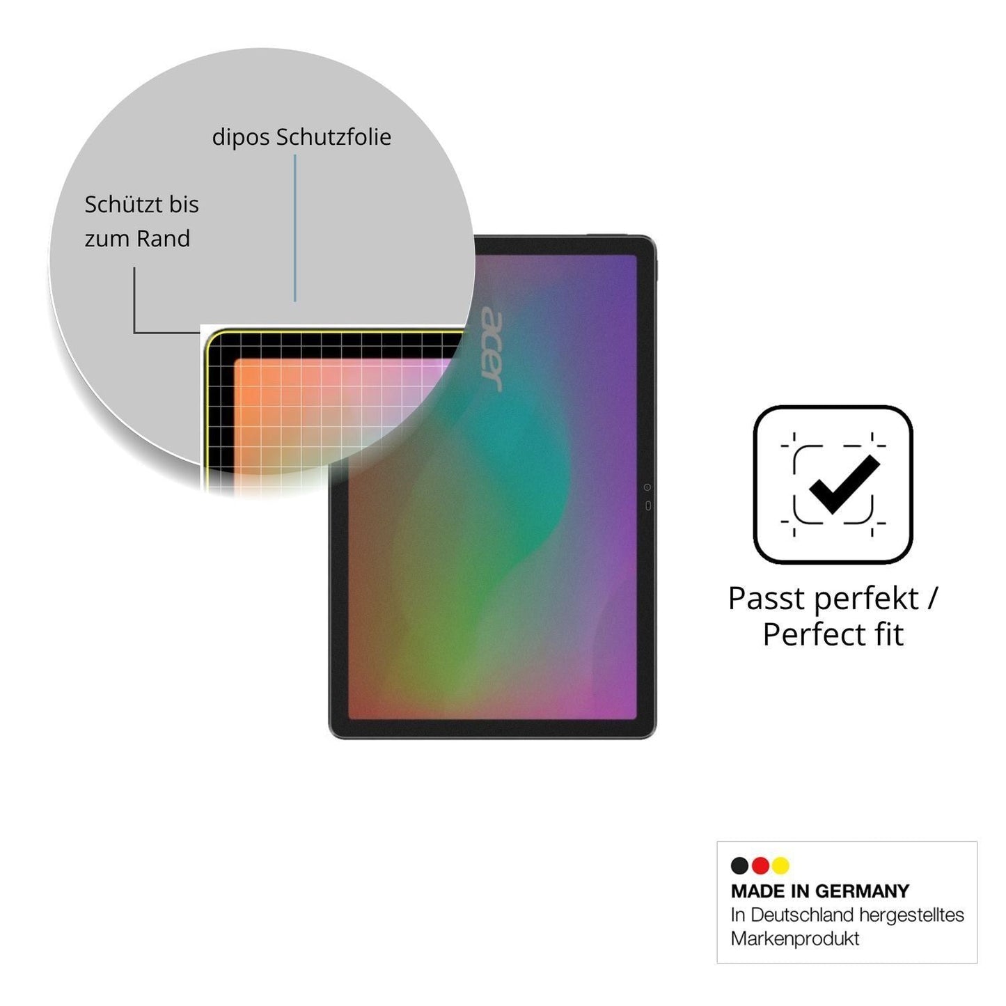 Blickschutzfolie für Acer Sospiro AS12L matt Schut (4)