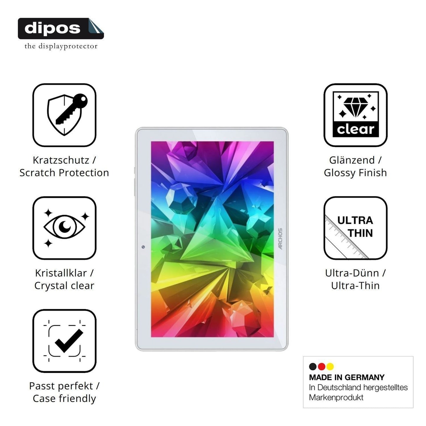 2x Schutzfolie klar für Archos T101 FHD 4G Ultra D (7)