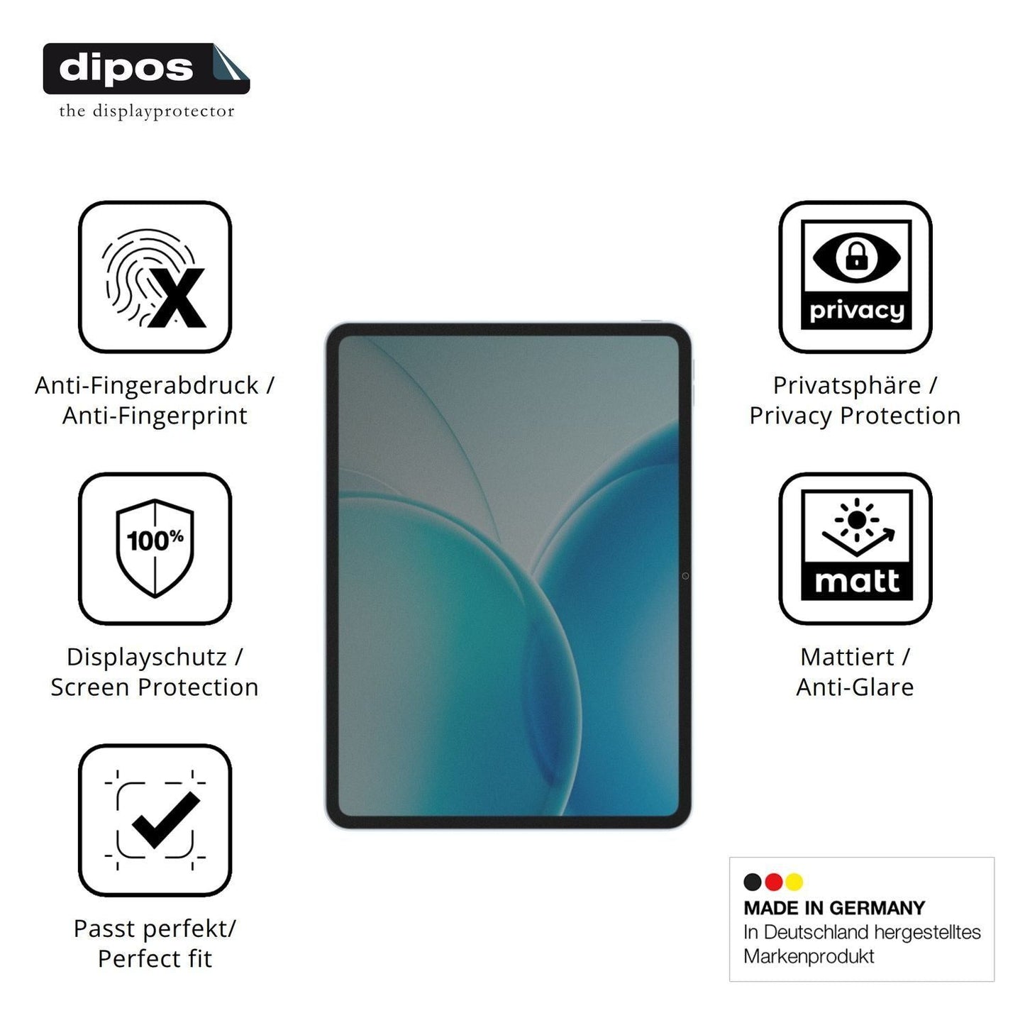 Blickschutzfolie für Oppo Pad 6 matt Schutzfolie P (5)