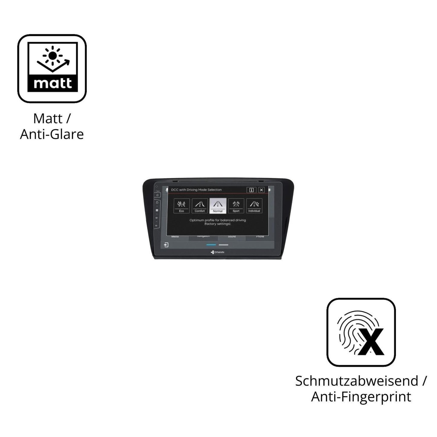 2x Schutzfolie matt für Dynavin D9-7 Premium Flex  (5)