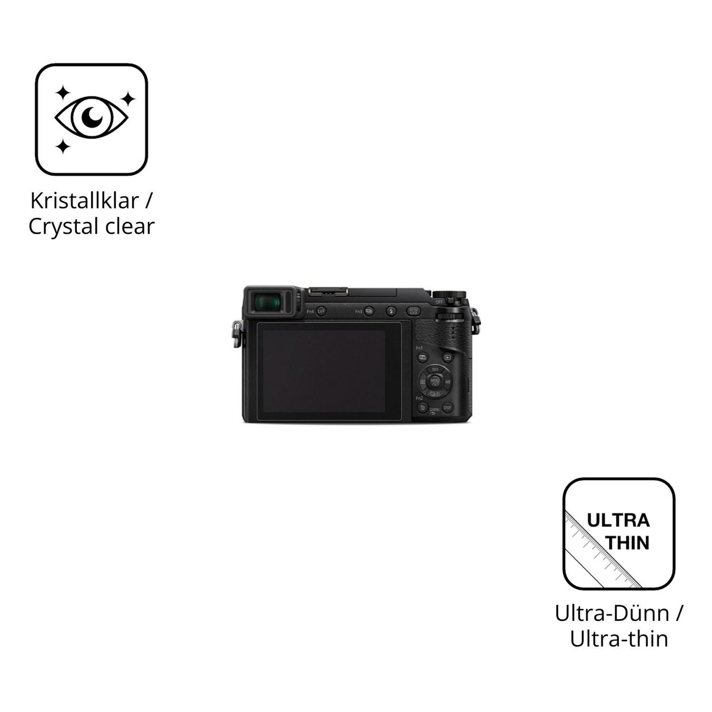 4x Schutzfolie klar für Panasonic GX80 Display-Sch (5)