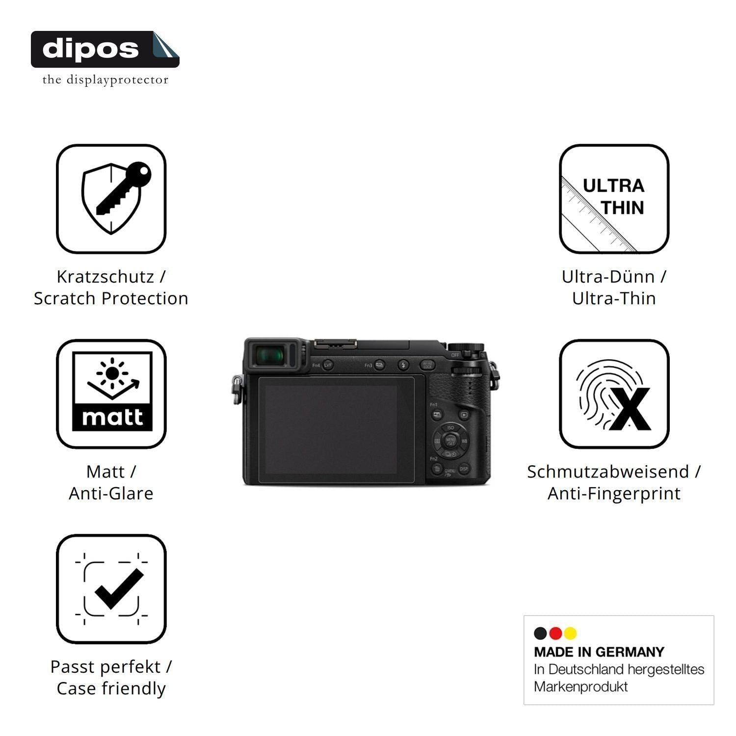4x Schutzfolie matt für Panasonic GX80 Display-Sch (7)