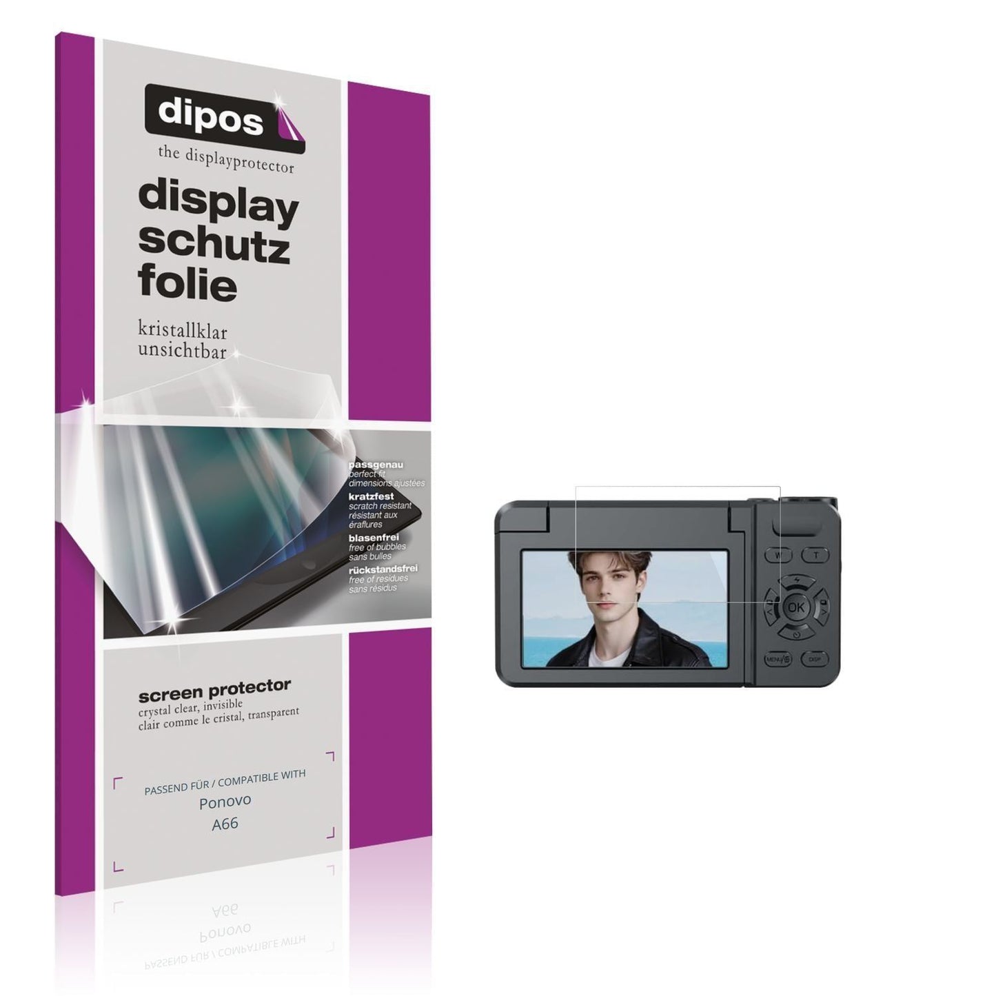 4x Schutzfolie klar für Ponovo A66 Display-Schutzf (1)
