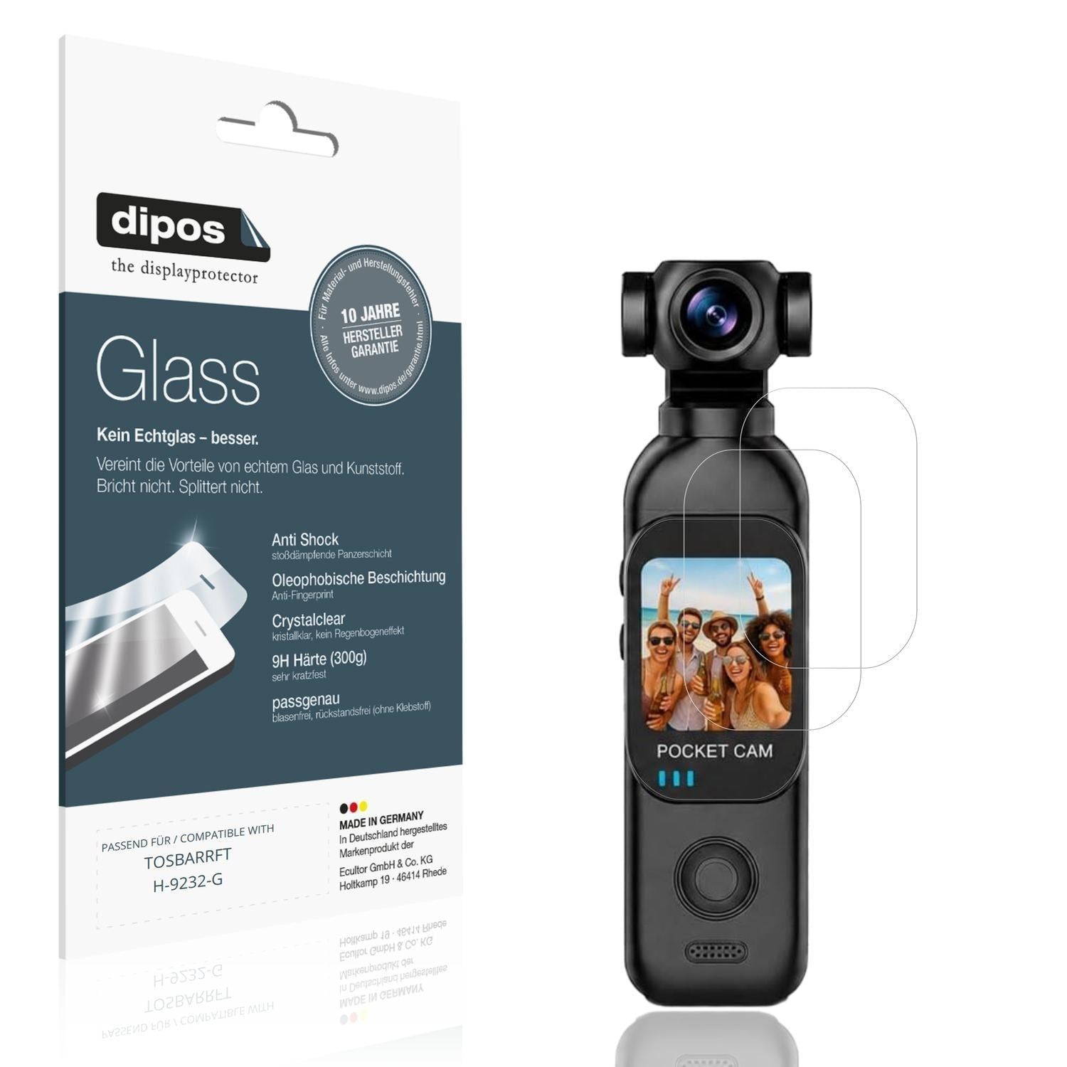 2x 9H Schutzfolie für TOSBARRFT H-9232-G Panzerfol (1)