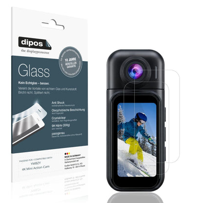 2x 9H Schutzfolie für YMBZY 4K Mini Action Cam Pan (1)