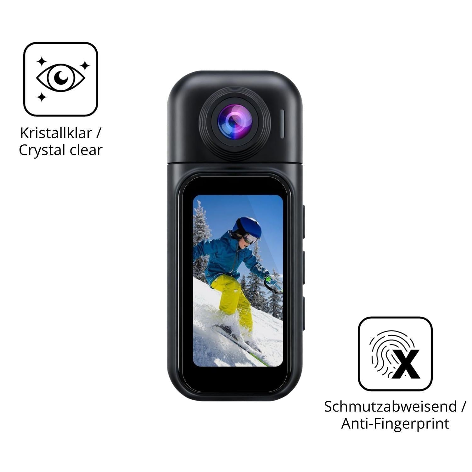 2x 9H Schutzfolie für YMBZY 4K Mini Action Cam Pan (5)