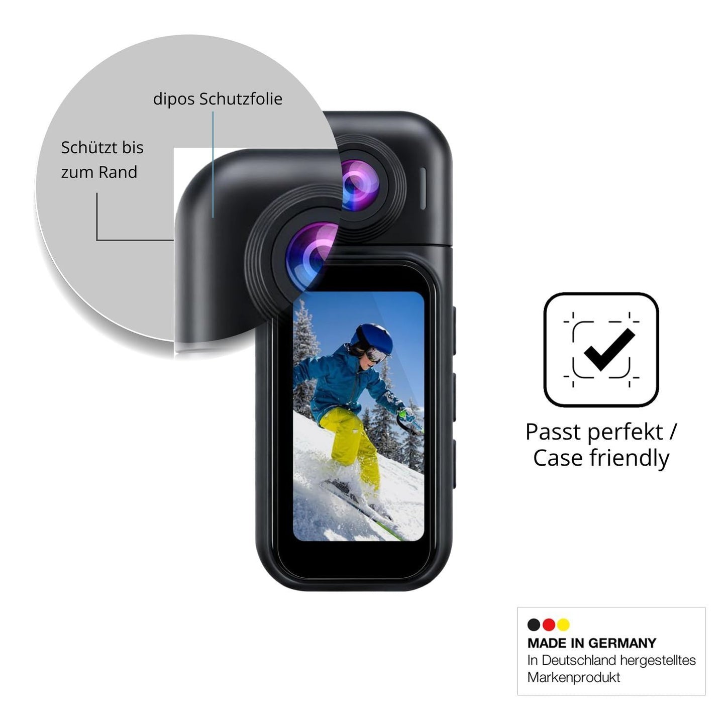 2x 9H Schutzfolie für YMBZY 4K Mini Action Cam Pan (6)