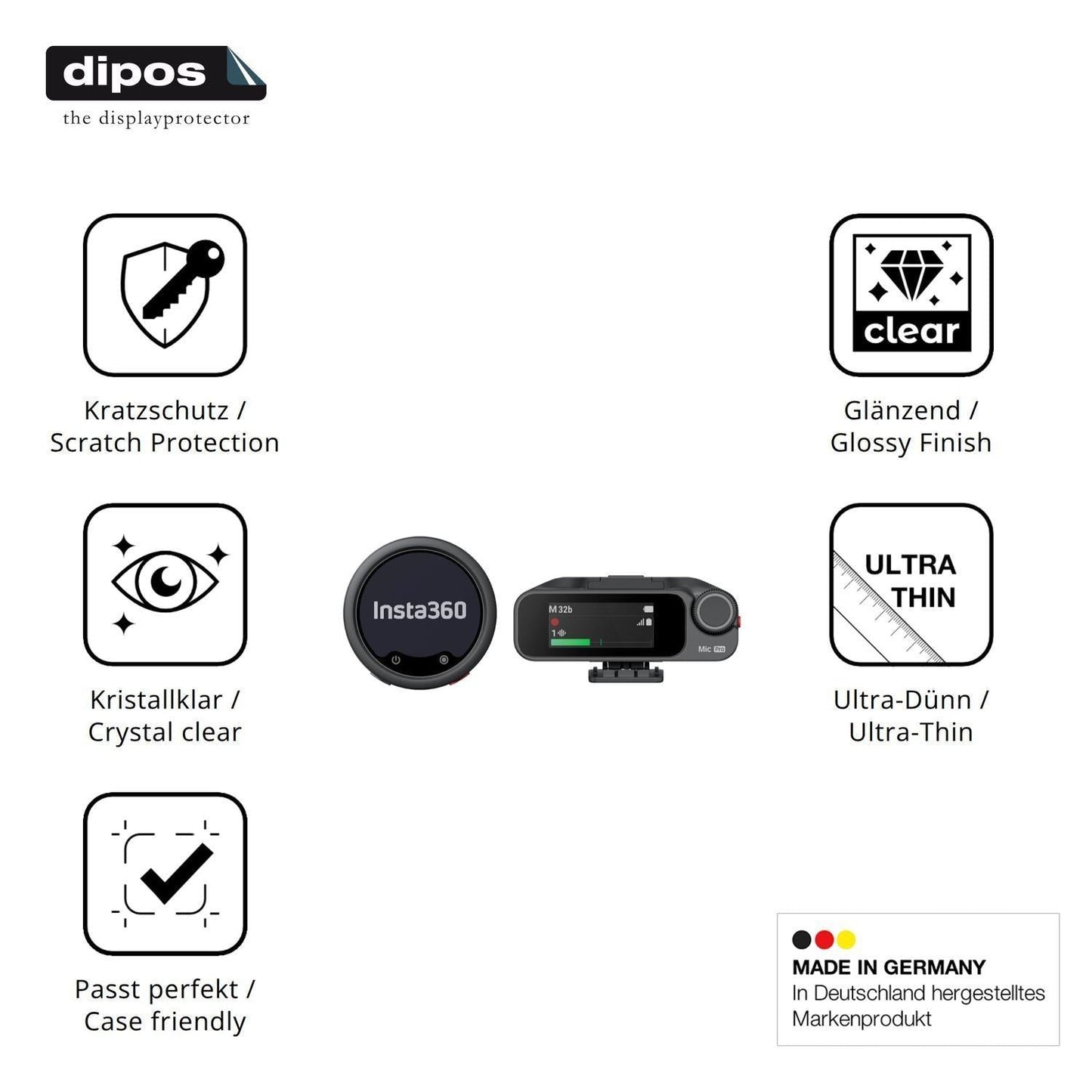 4x Schutzfolie klar für Insta360 Mic Pro TX + RX D (1)