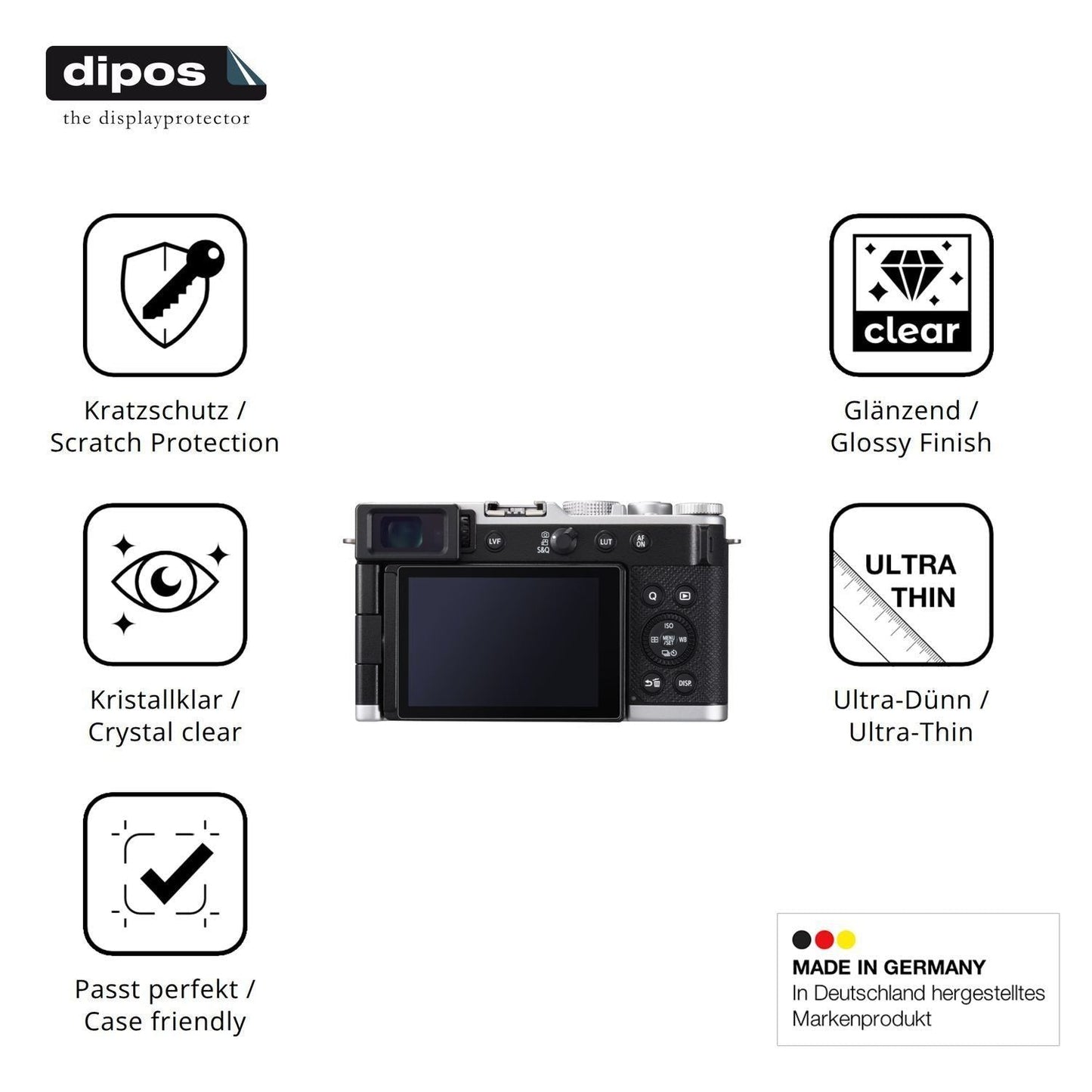 4x Schutzfolie klar für Panasonic Lumix DC-L10 Dis (7)