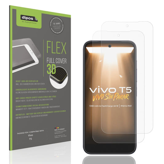 2x Full Cover Schutzfolie matt für Vivo T5 (1)