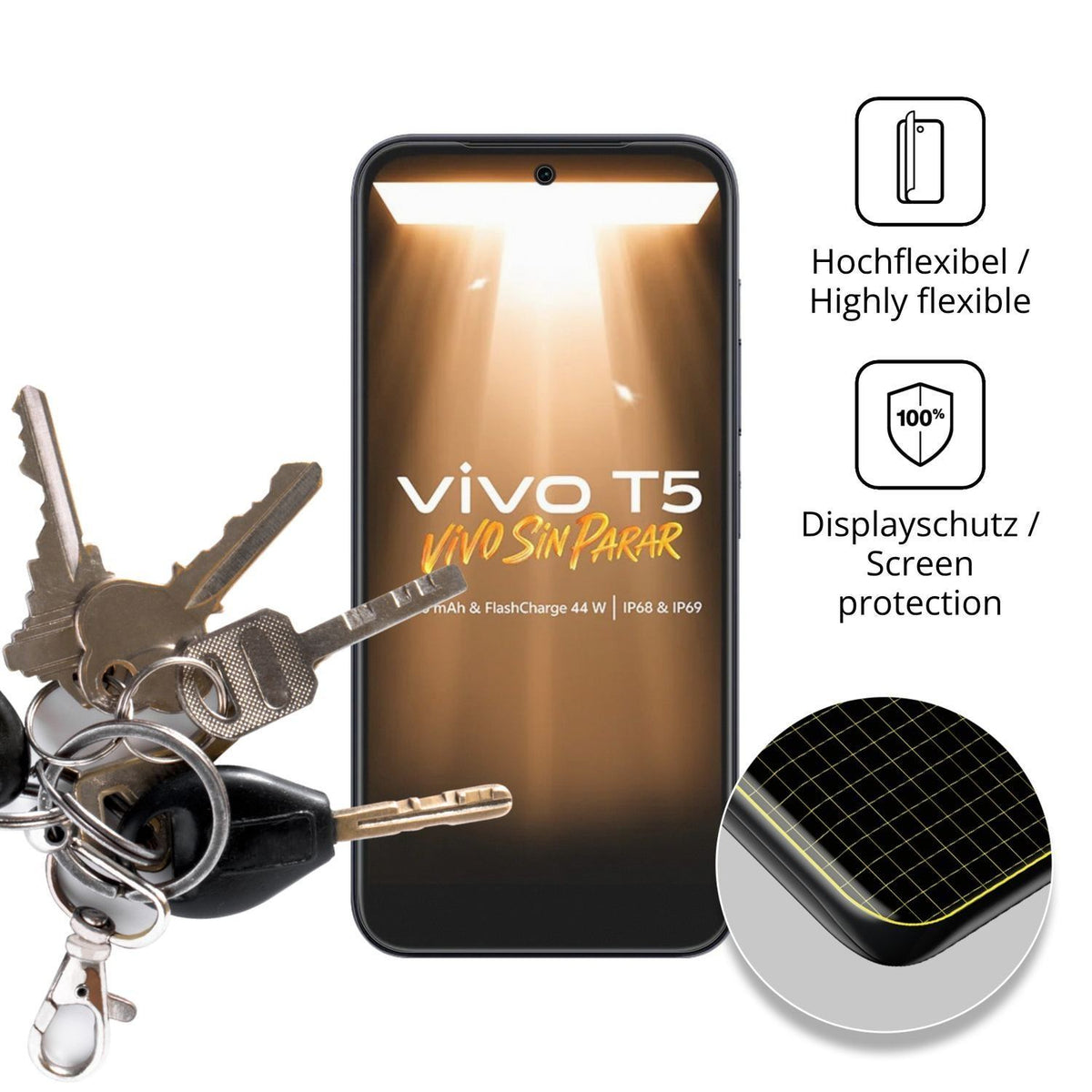 2x Full Cover Schutzfolie matt für Vivo T5 (3)