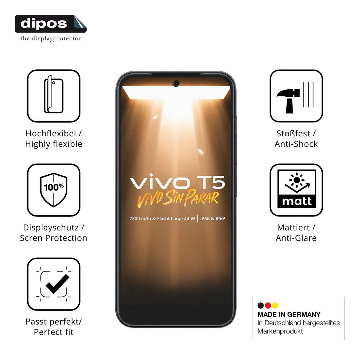 2x Full Cover Schutzfolie matt für Vivo T5 (7)