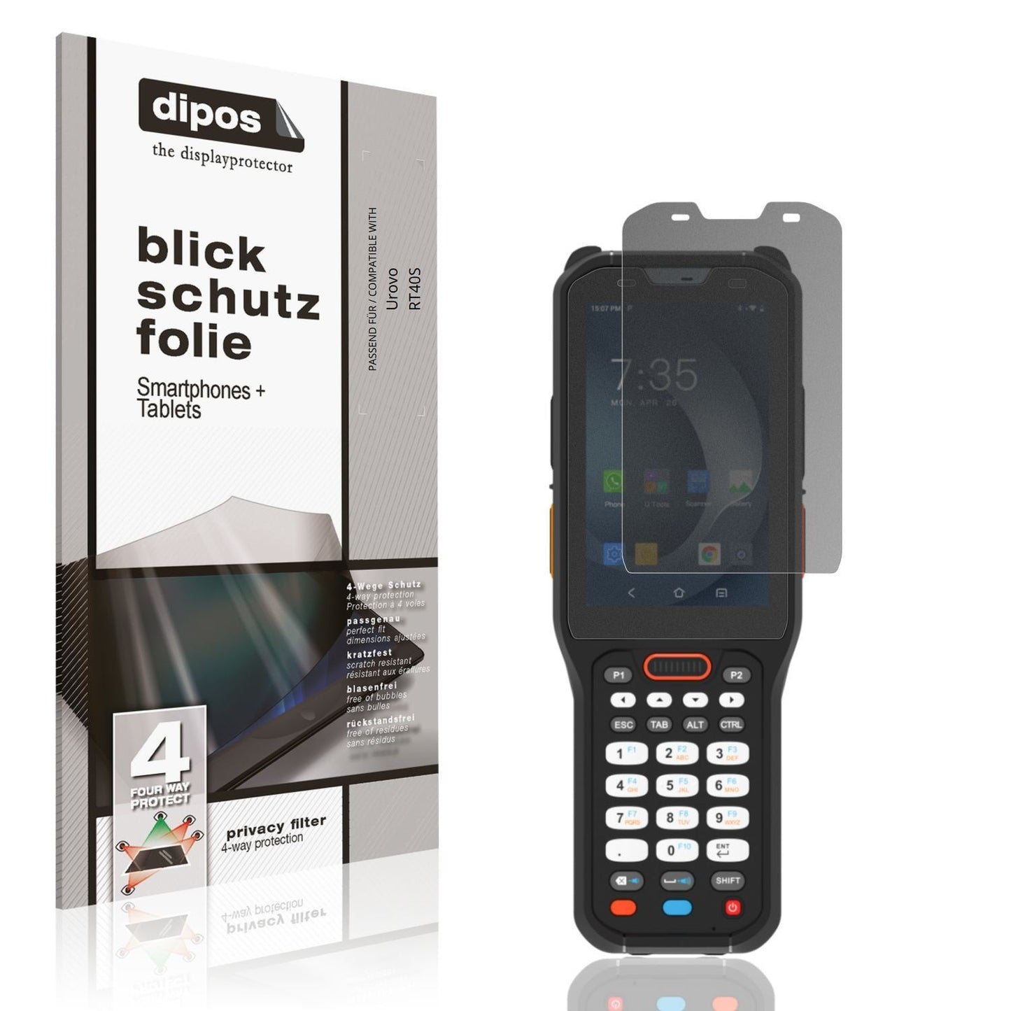 Blickschutzfolie für Urovo RT40S matt Schutzfolie  (1)
