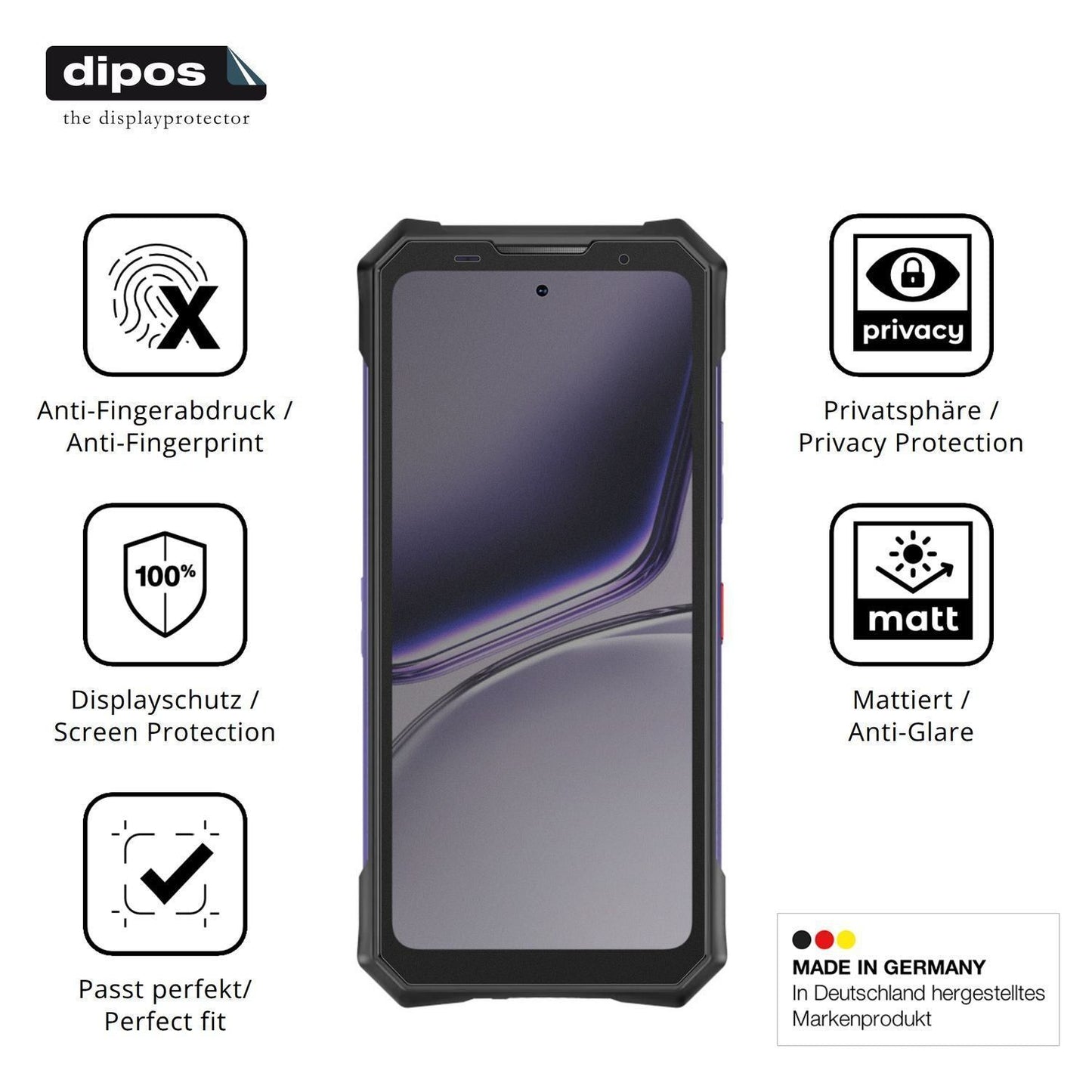 Blickschutzfolie für Doogee S300 Plus Thermal matt (5)