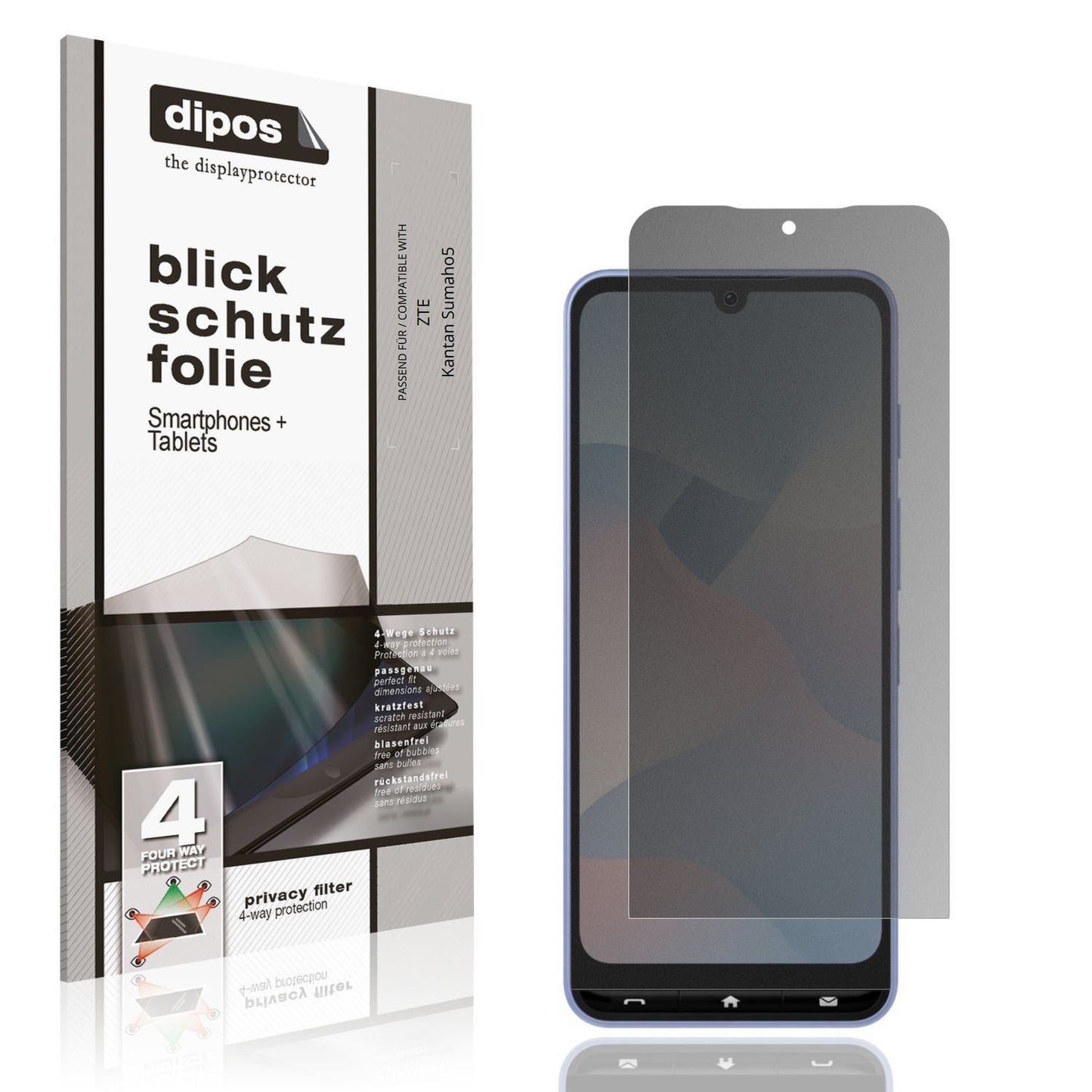 Blickschutzfolie für ZTE Kantan Sumaho5 matt Schut (1)