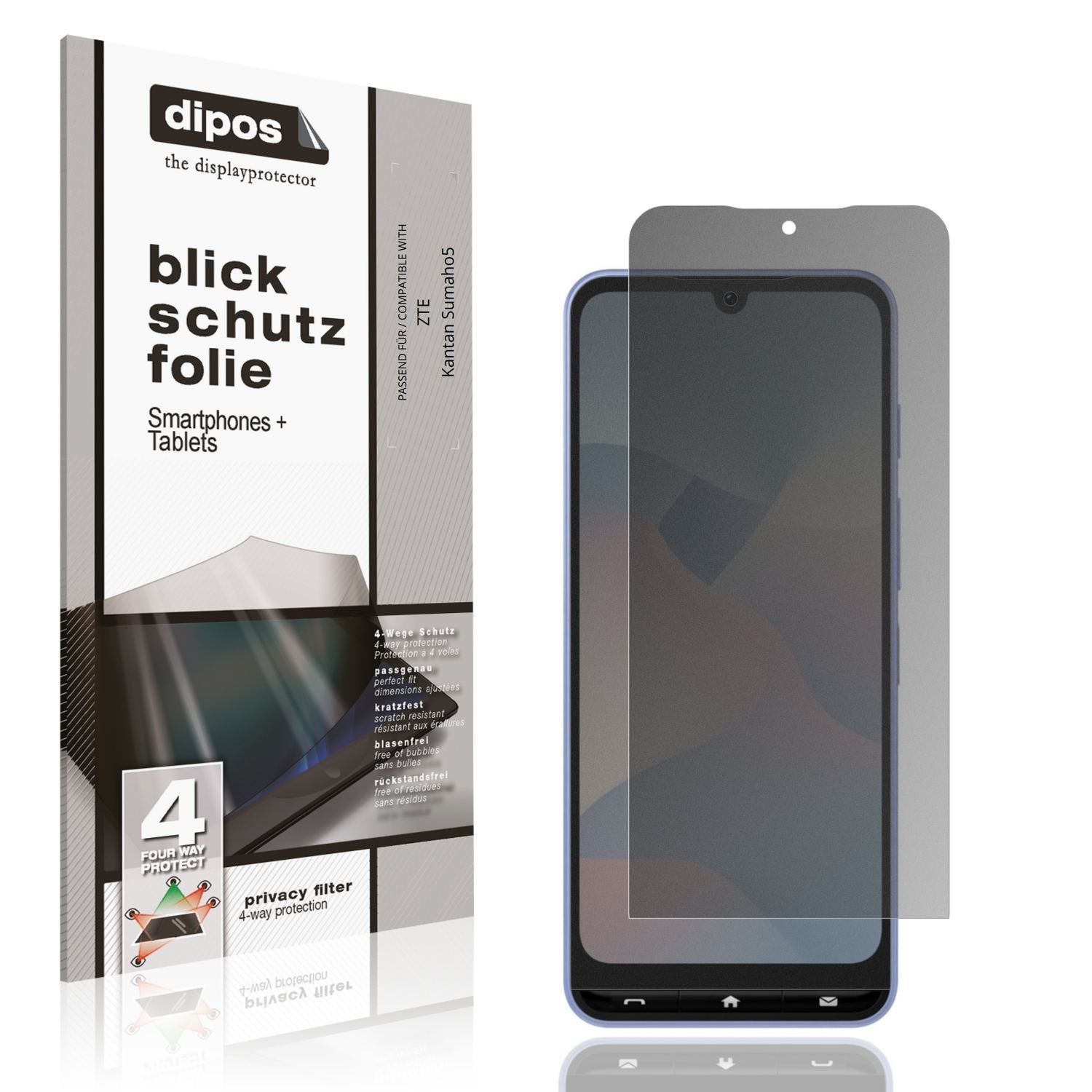 Blickschutzfolie für ZTE Kantan Sumaho5 matt Schut (1)