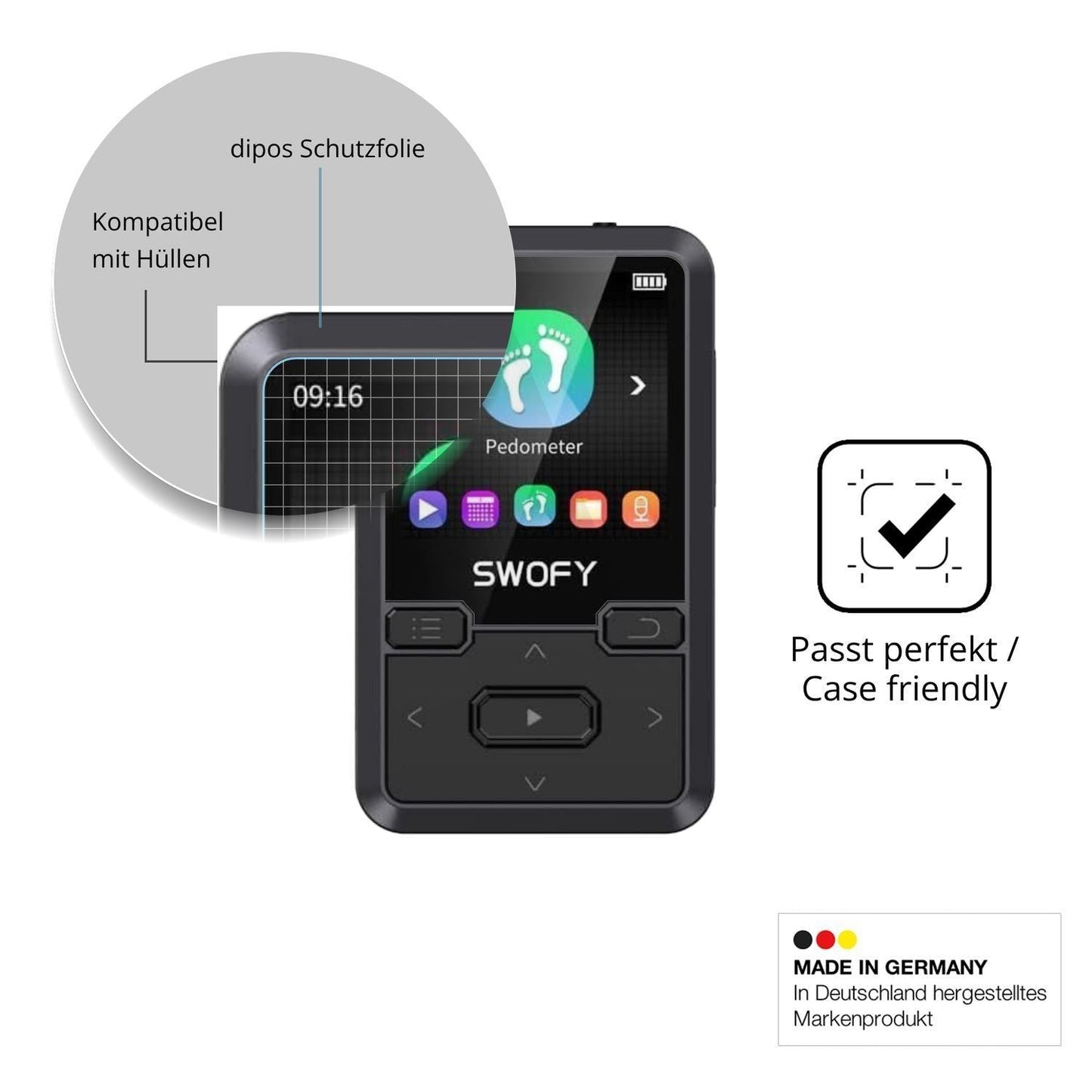 4x Schutzfolie klar für SWOFY M10 Display-Schutzfo (6)