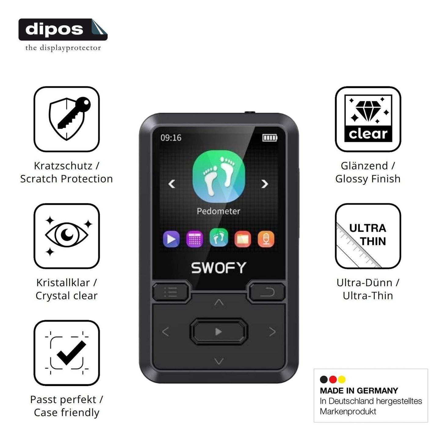 4x Schutzfolie klar für SWOFY M10 Display-Schutzfo (7)