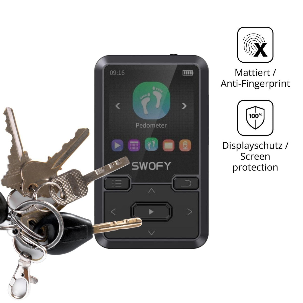 Blickschutzfolie für SWOFY M10 matt Schutzfolie Pr (3)