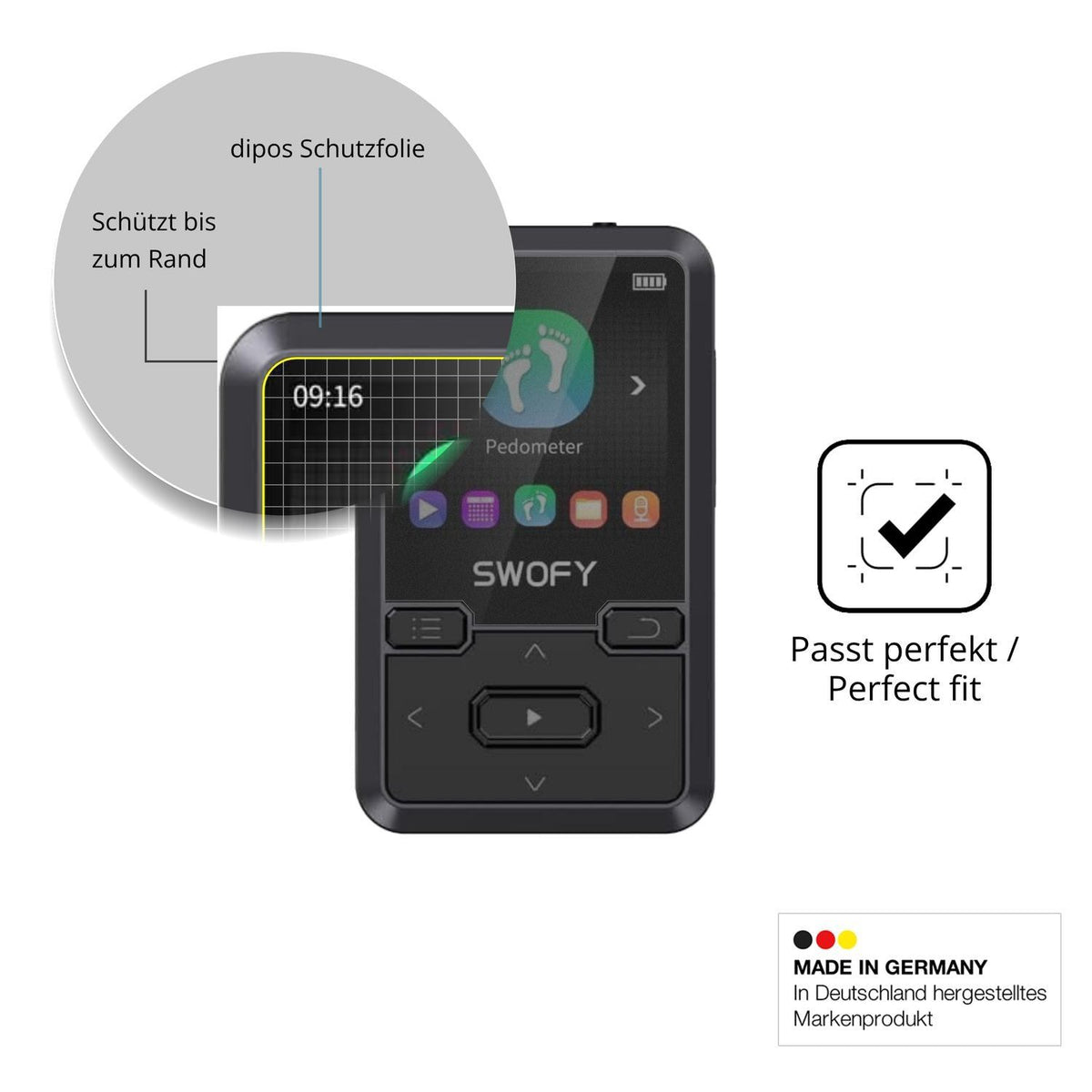 Blickschutzfolie für SWOFY M10 matt Schutzfolie Pr (4)