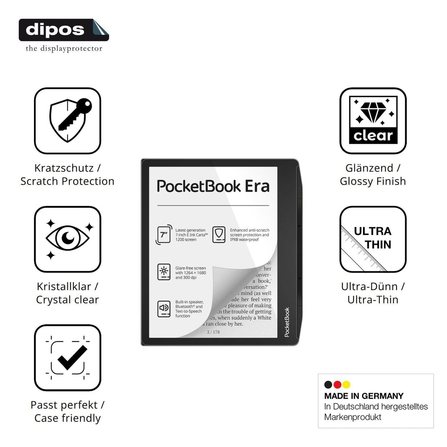 2x Schutzfolie klar für Pocketbook Era Display-Sch (7)