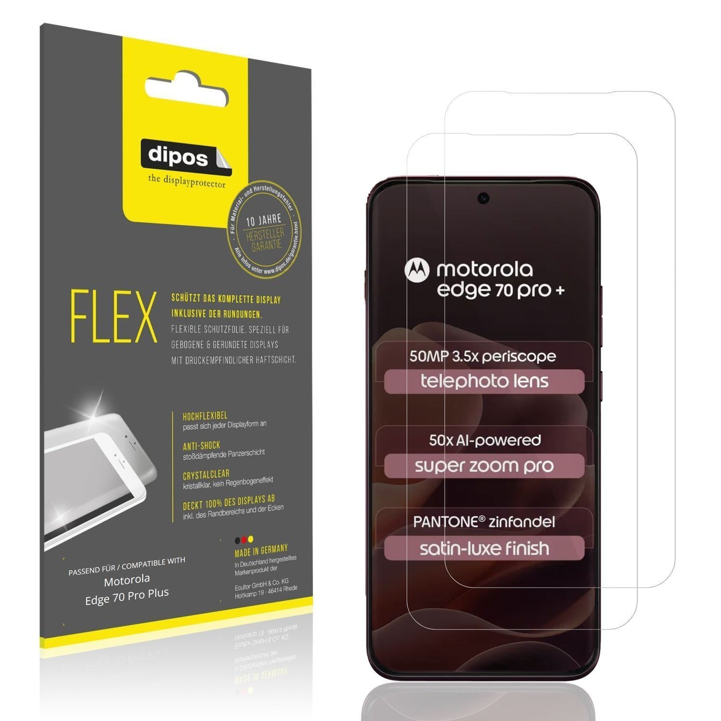 2x 3D Full Cover Schutzfolie für Motorola Edge 70  (1)