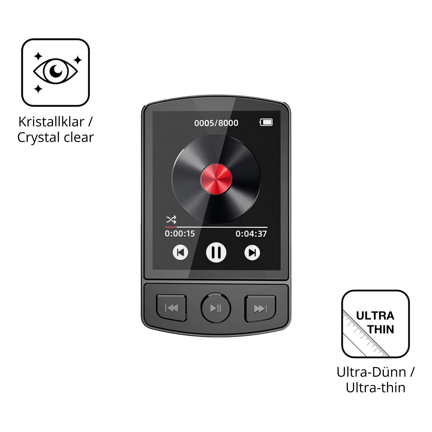 4x Schutzfolie klar für GOMETY WMM207-MP3 Display- (5)