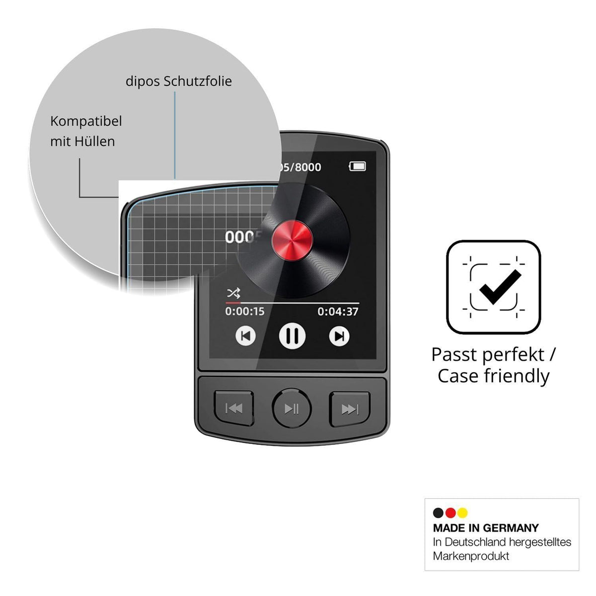 4x Schutzfolie klar für GOMETY WMM207-MP3 Display- (6)
