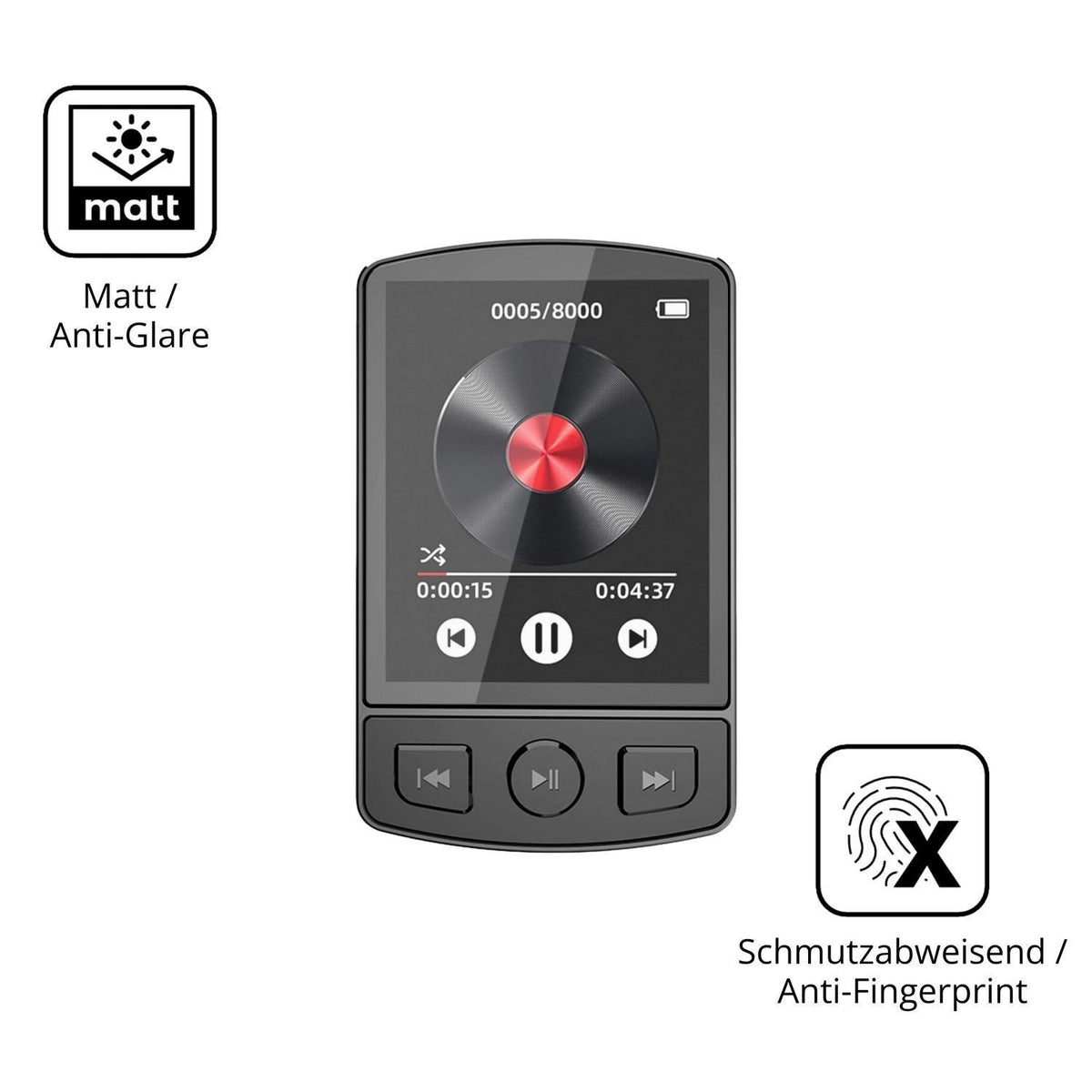 4x Schutzfolie matt für GOMETY WMM207-MP3 Display- (5)