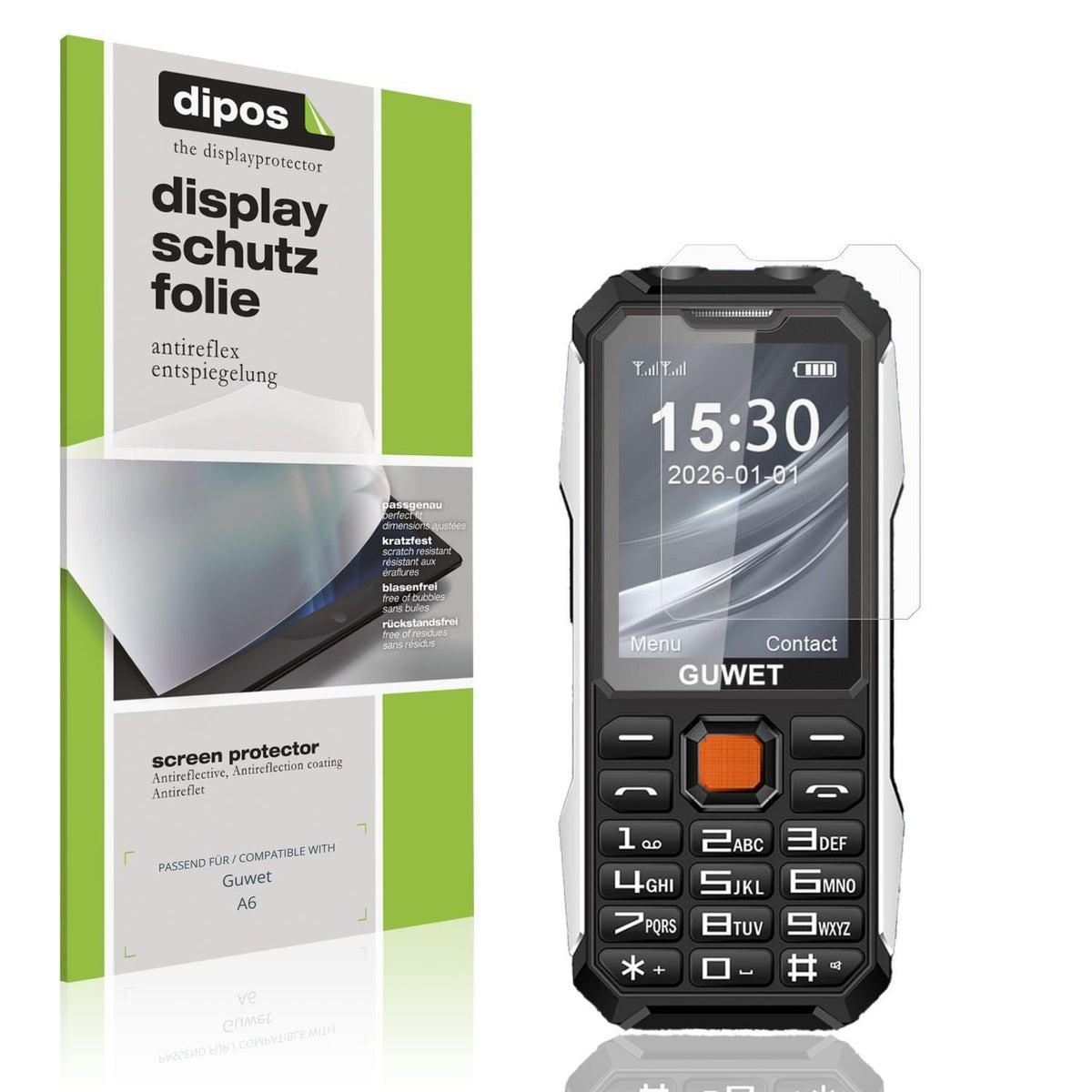 4x Schutzfolie matt für Guwet A6 Display-Schutzfol (1)