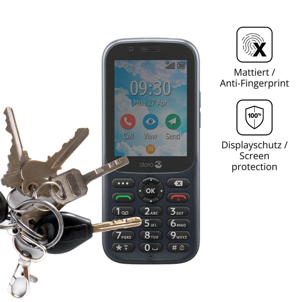 Blickschutzfolie für Doro 730X matt Schutzfolie Pr (3)