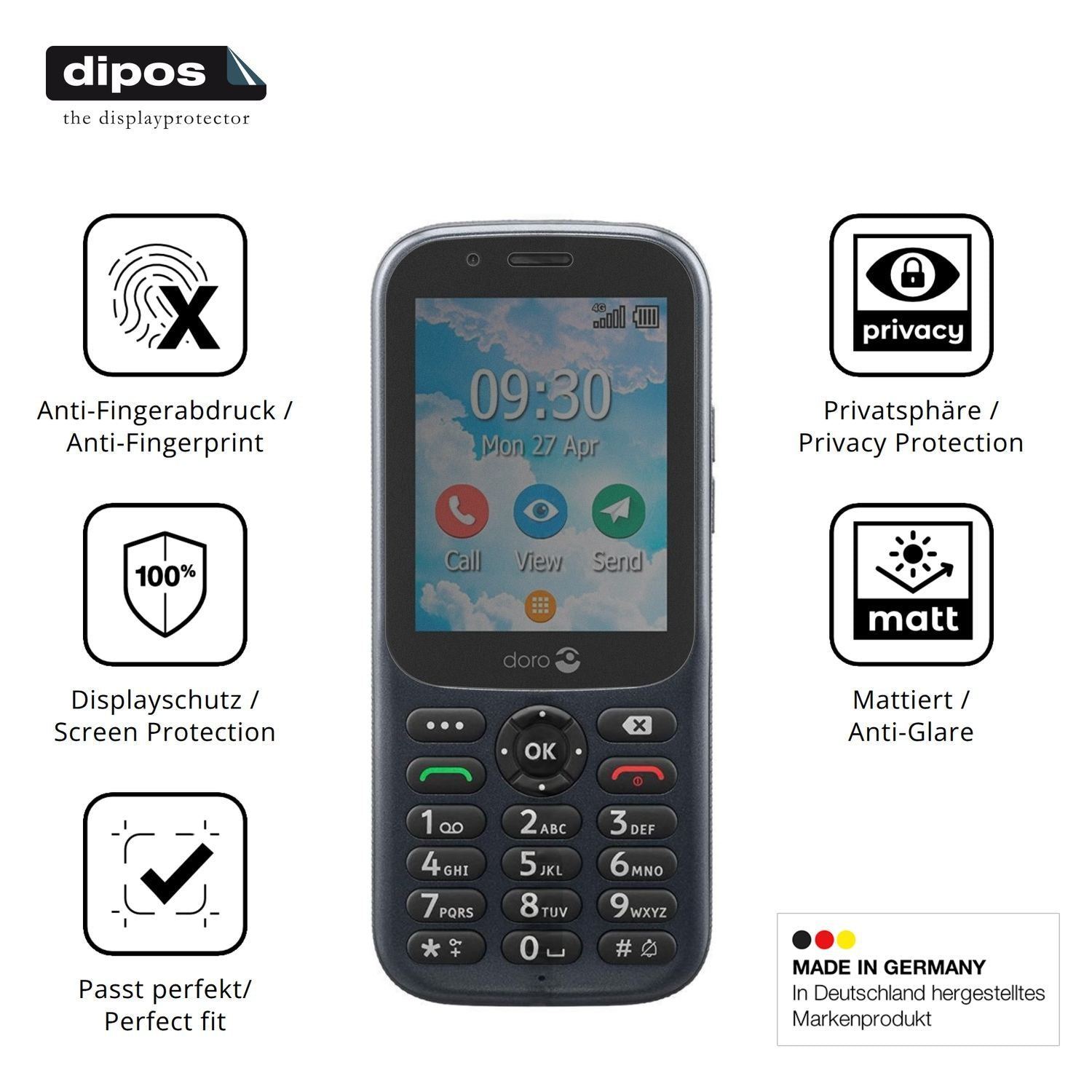Blickschutzfolie für Doro 730X matt Schutzfolie Pr (5)
