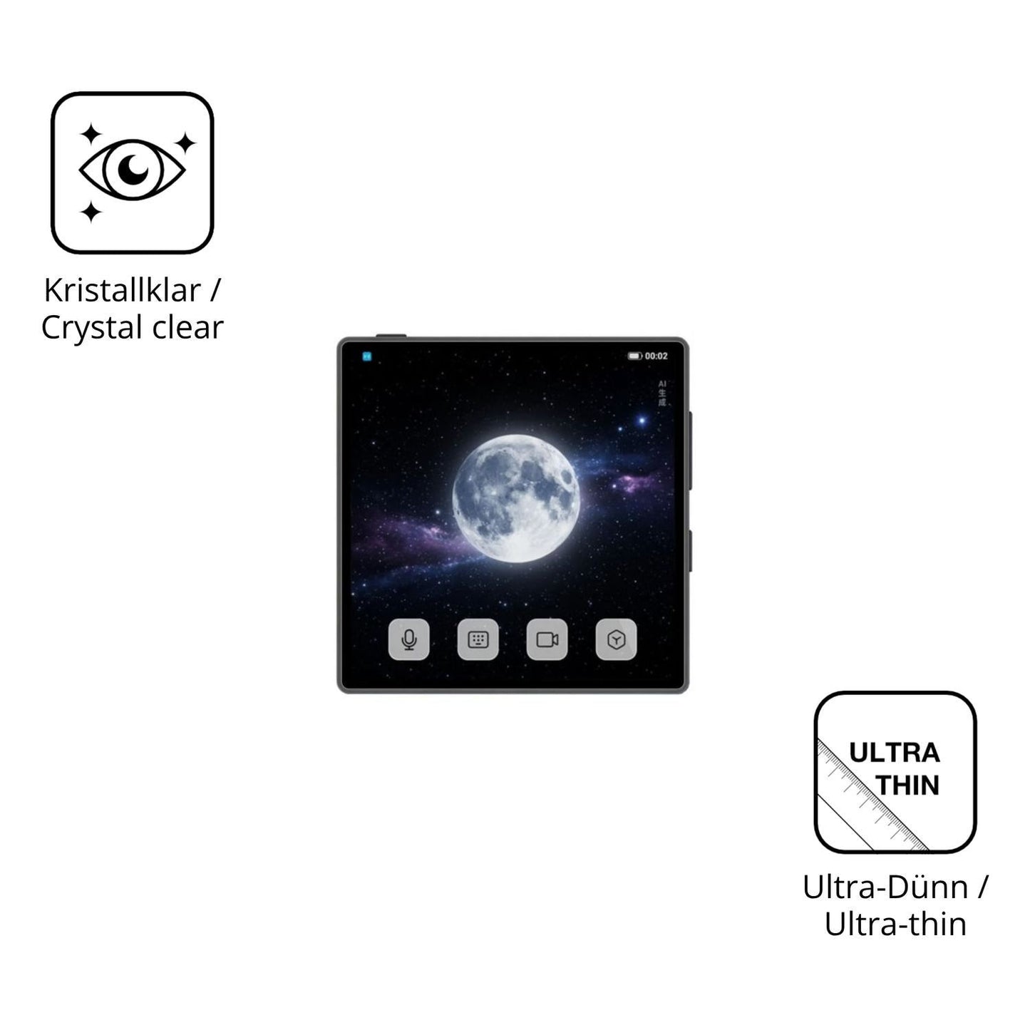 4x Schutzfolie klar für Coolpad Small Cube Display (5)