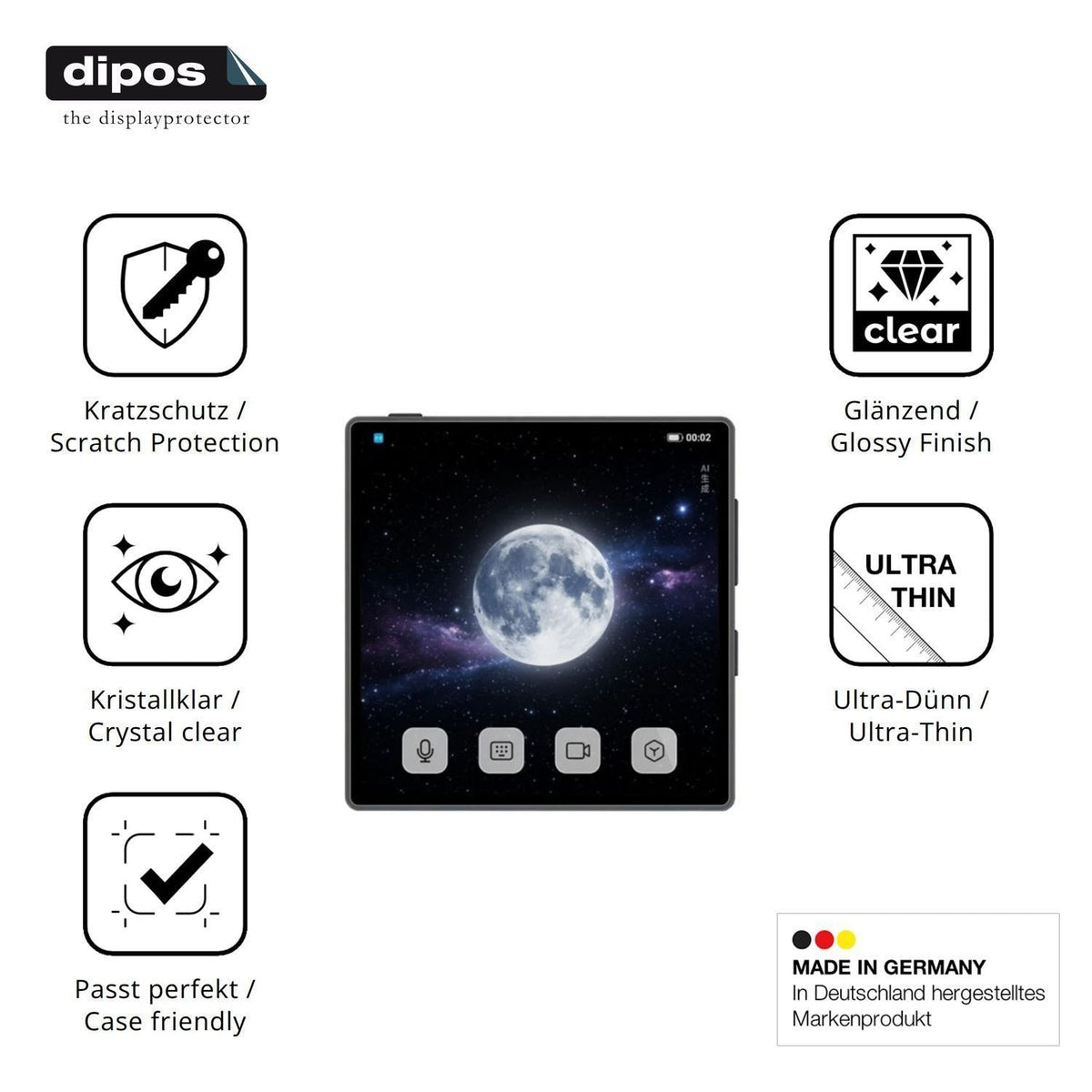 4x Schutzfolie klar für Coolpad Small Cube Display (7)