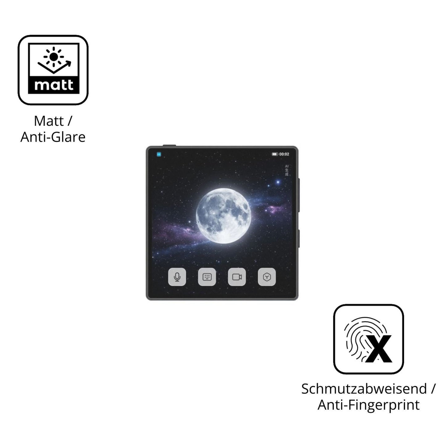 4x Schutzfolie matt für Coolpad Small Cube Display (5)